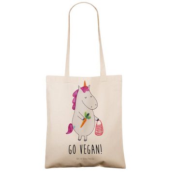 Mr. & Mrs. Panda Tragetasche Einhorn Vegan - Transparent - Geschenk, Einkaufstasche, Jutebeutel, U (1-tlg), Lange Tragegriffe