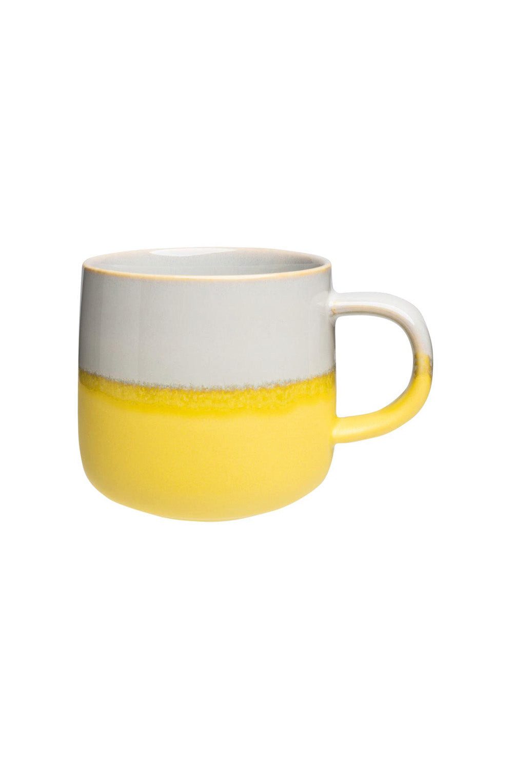 Tranquillo Tasse aus Steingut INDUSTRIAL 390ml groß gelb spülmaschinengeeignet, Handgetauchter Becher im Industrial-Stil