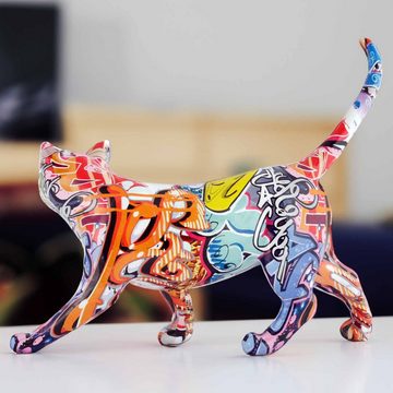 Monkimau Tierfigur Katzen Figur - Deko Figuren Garten Tiere Dekoration Wohnzimmer (Packung)