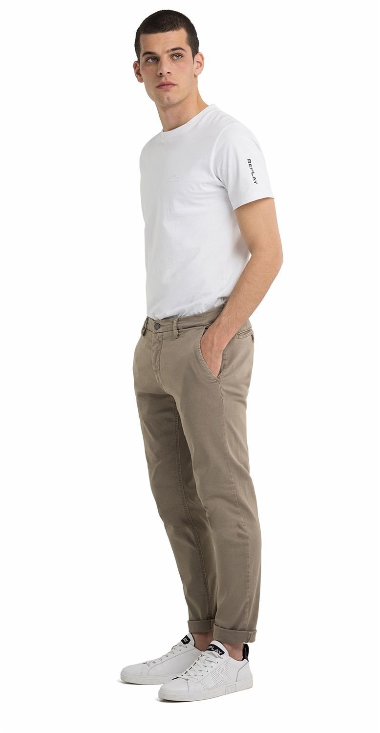 Replay Zeumar Chinohose X.L.I.T.E. Jeans Fit Slim Color (1-tlg) beige Hyperchino