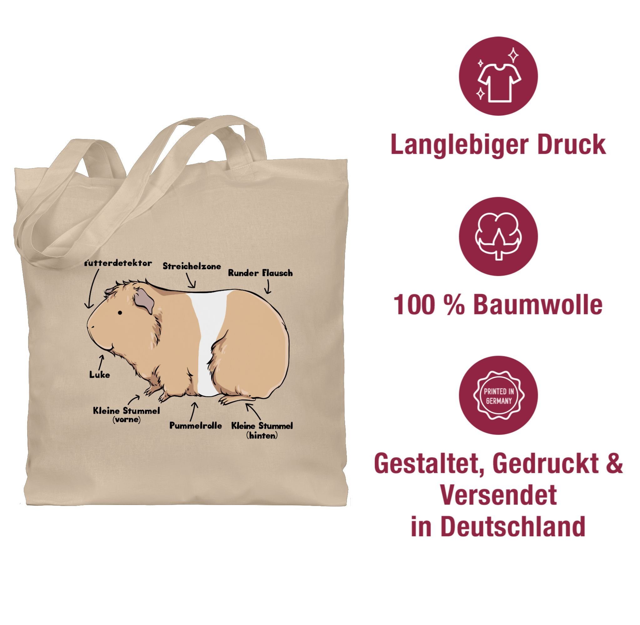 Zubehör Tiere Umhängetasche 1 Naturweiß Shirtracer Meerschwein Anatomie,