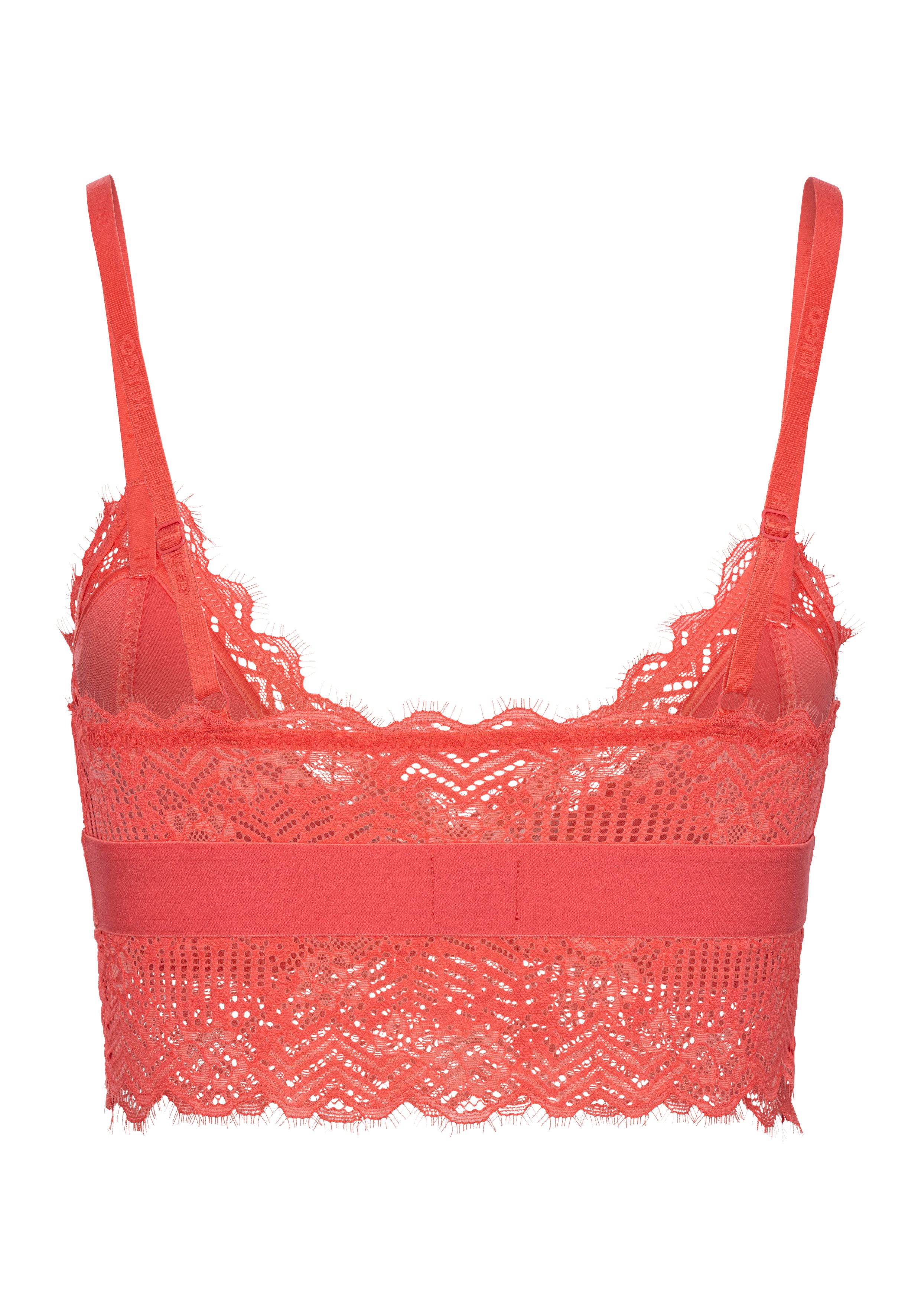 HUGO Bügelloser BH TRIANGLE RL LACE mit Hugo-Label am Bund