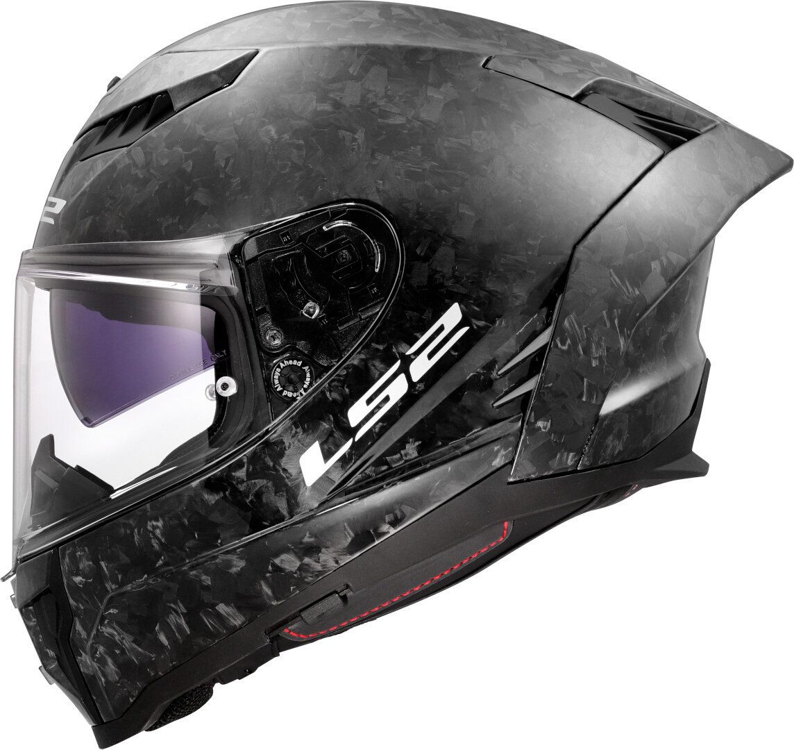 LS2 Motorradhelm FF807 Dragon Forged Carbon Helm, vorbereitet für Kommunikationssystem,Notfallsystem-Polsterung (EQ