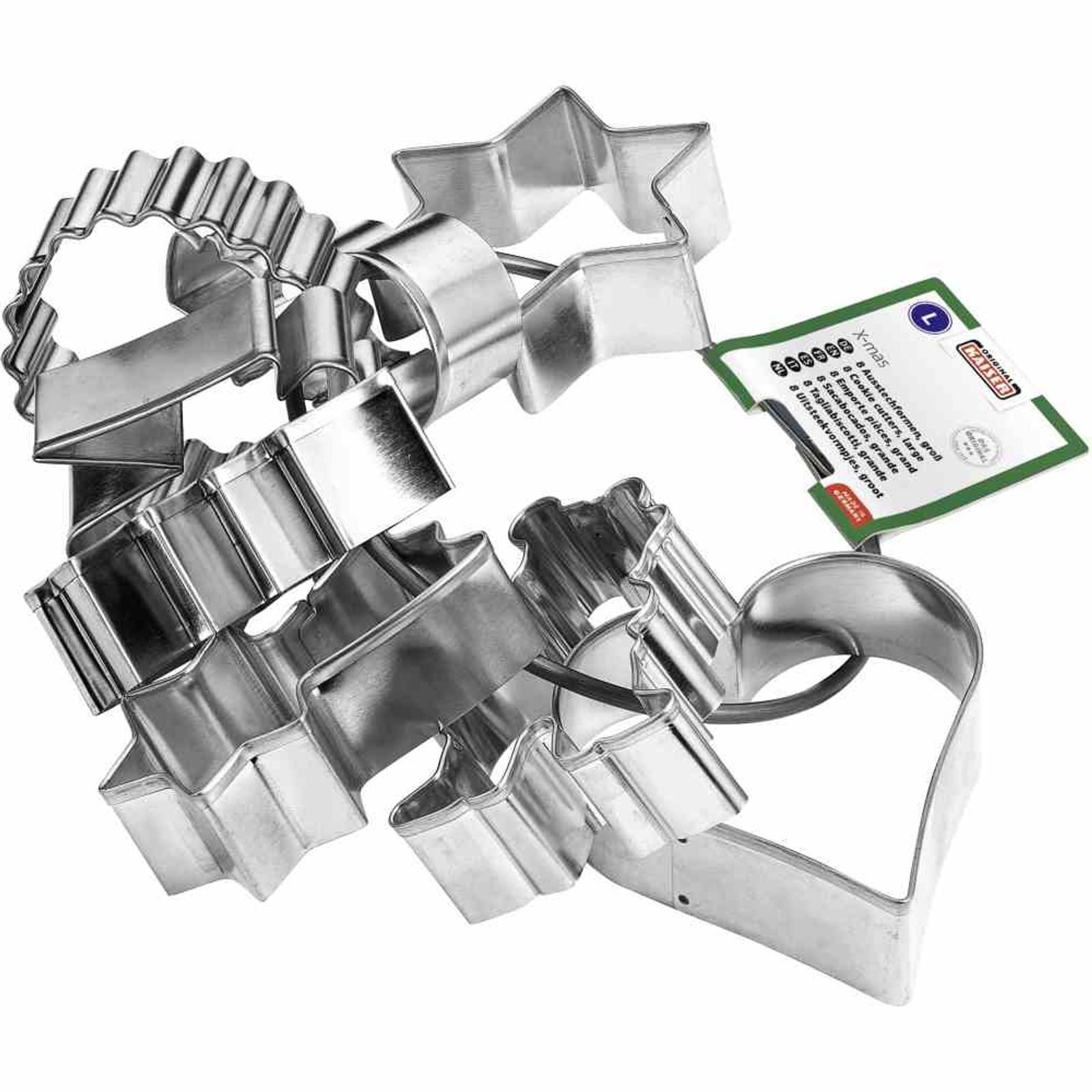Kaiser Backformen Ausstechform Ausstechform groß 8er mit Aufbewahrungsring, Weißblech