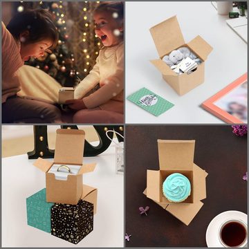 Kurtzy Geschenkbox Geschenkboxen aus Kraftpapier (50 Stück) - Feier & Hochzeit, Kraft Paper Gift Boxes (50 pcs) - Party & Wedding