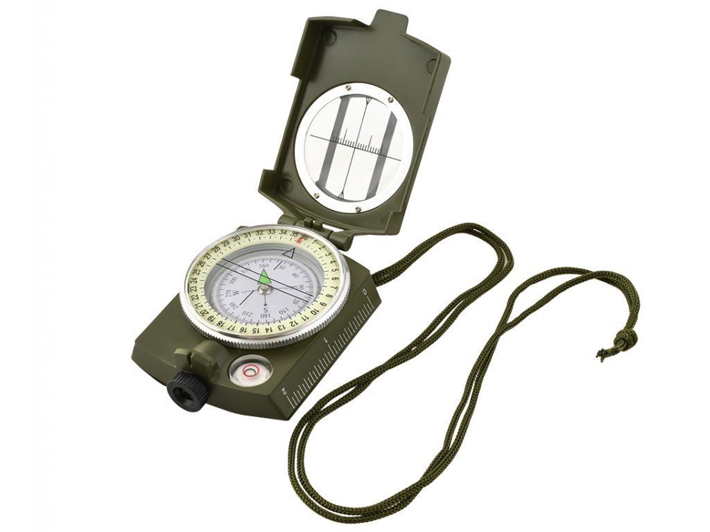 HR Autocomfort Kartenkompass Militärkompass Wander Metall Marschkompass fluoreszierend Wasserwaage