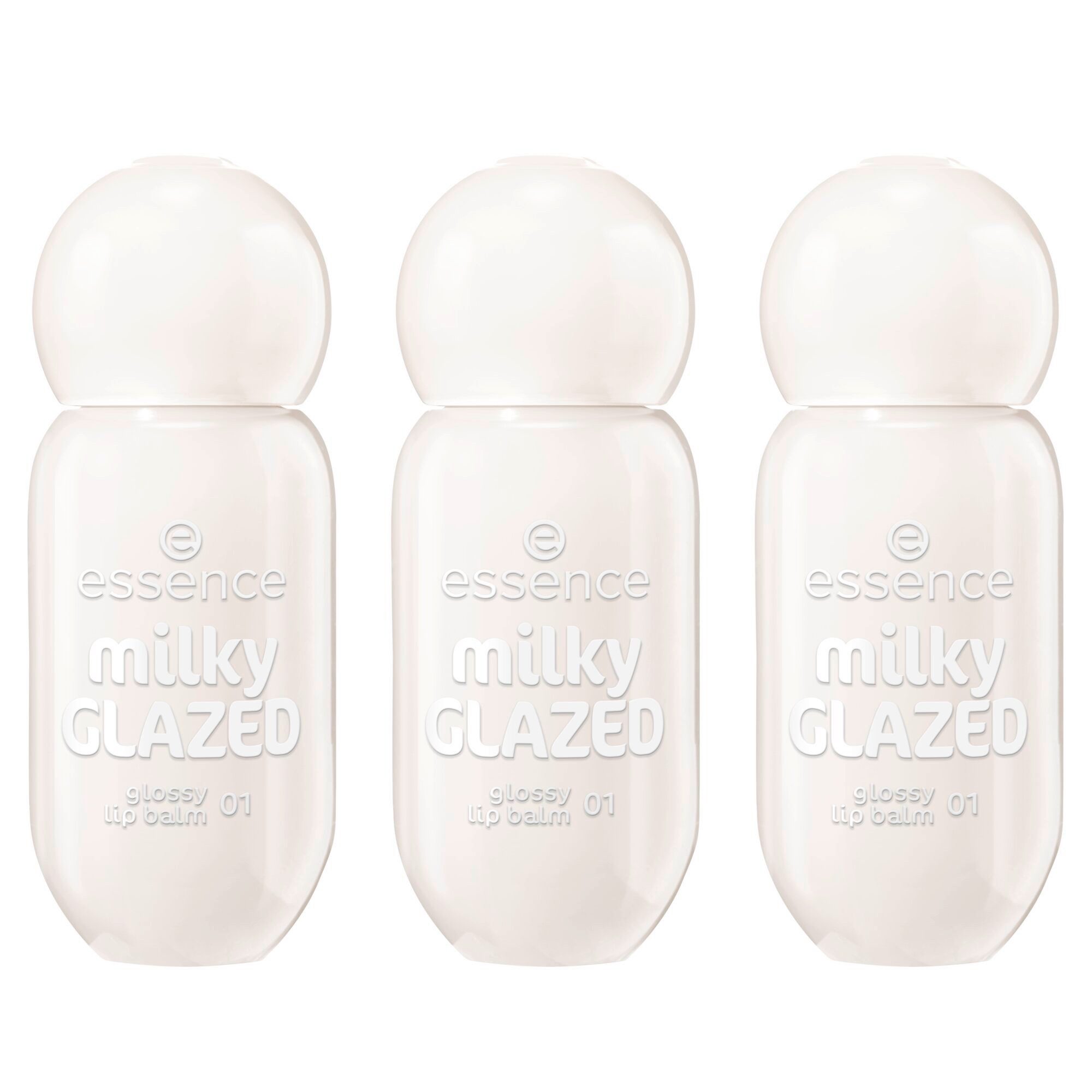 Essence Lipgloss milky GLAZED glossy lip balm, 3-tlg.