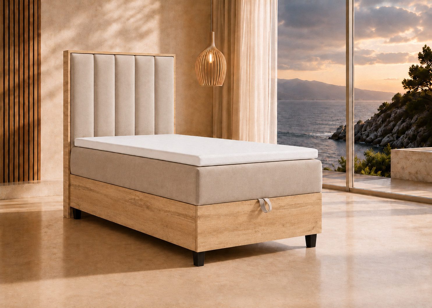 Best for Home Boxspringbett Einzelbett Trinity K-10 mit Bettkasten & Komfort Topper T30 (Bett, Polsterbett mit Stauraum, Jugendbett, Kinderbett versch. Größen, 4-St., 70x200 80x200 90x200 100x200 cm), Verschiedene Liefermöglichkeiten, TOP Preis-Leistungs-