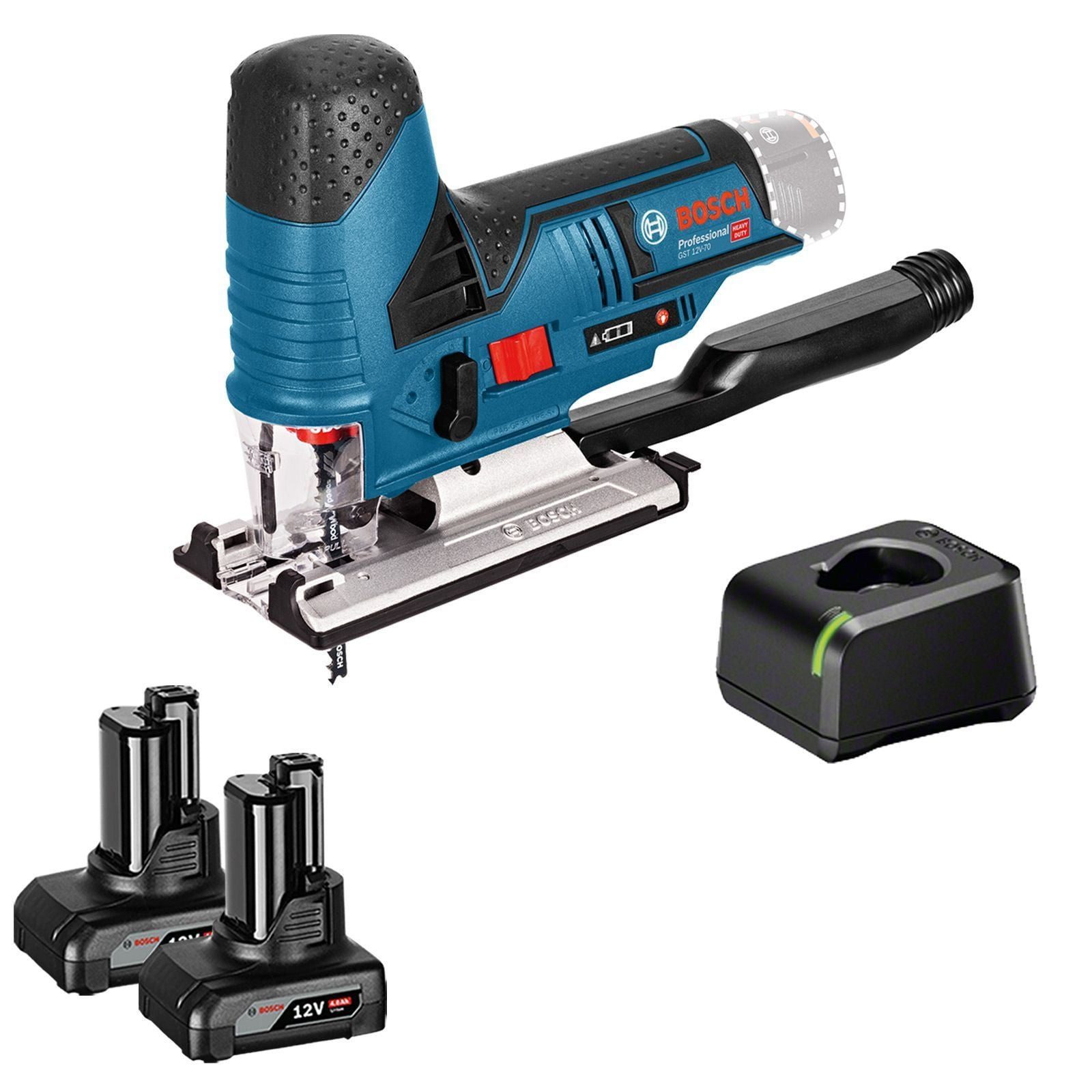 BOSCH Akku-Stichsäge Bosch Akku-Stichsäge GST 12V-70 / 2x 4,0 Ah Akku + Ladegerät