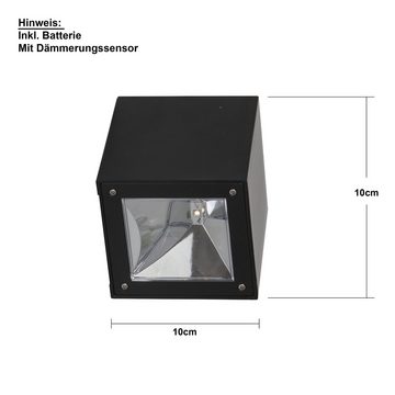 STAR TRADING LED Dekolicht Solar-Wandleuchte WallyCube, Outdoor(außen), schwarz, Solar-Wandleuchte WallyCube, Outdoor(außen), schwarz