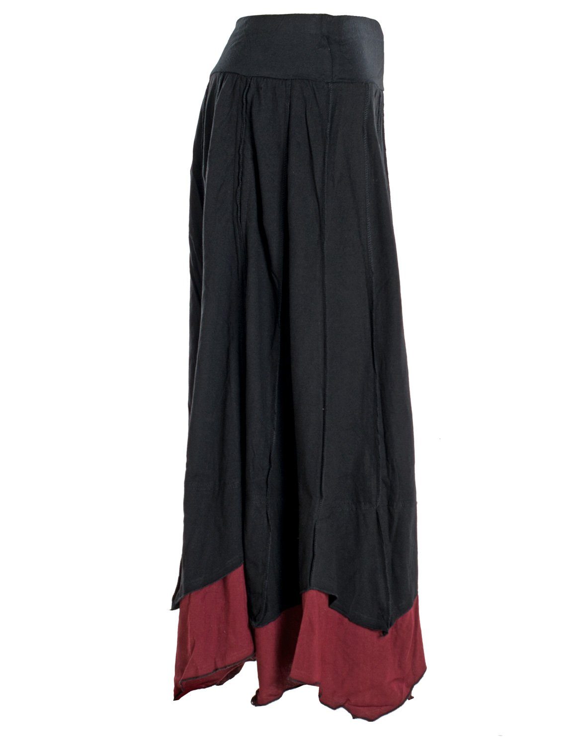 Vishes Maxirock Rock Längenverstellbar zum Hochschieben Raffen Gothik, Hippie, Festival Style