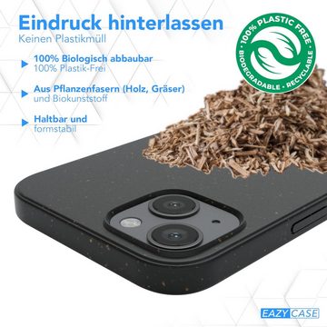 EAZY CASE Handyhülle Bio Case für Apple iPhone 13 6,1 Zoll, Nachhaltige Bio Hülle mit Kameraschutz Back Cover elastisch Schwarz