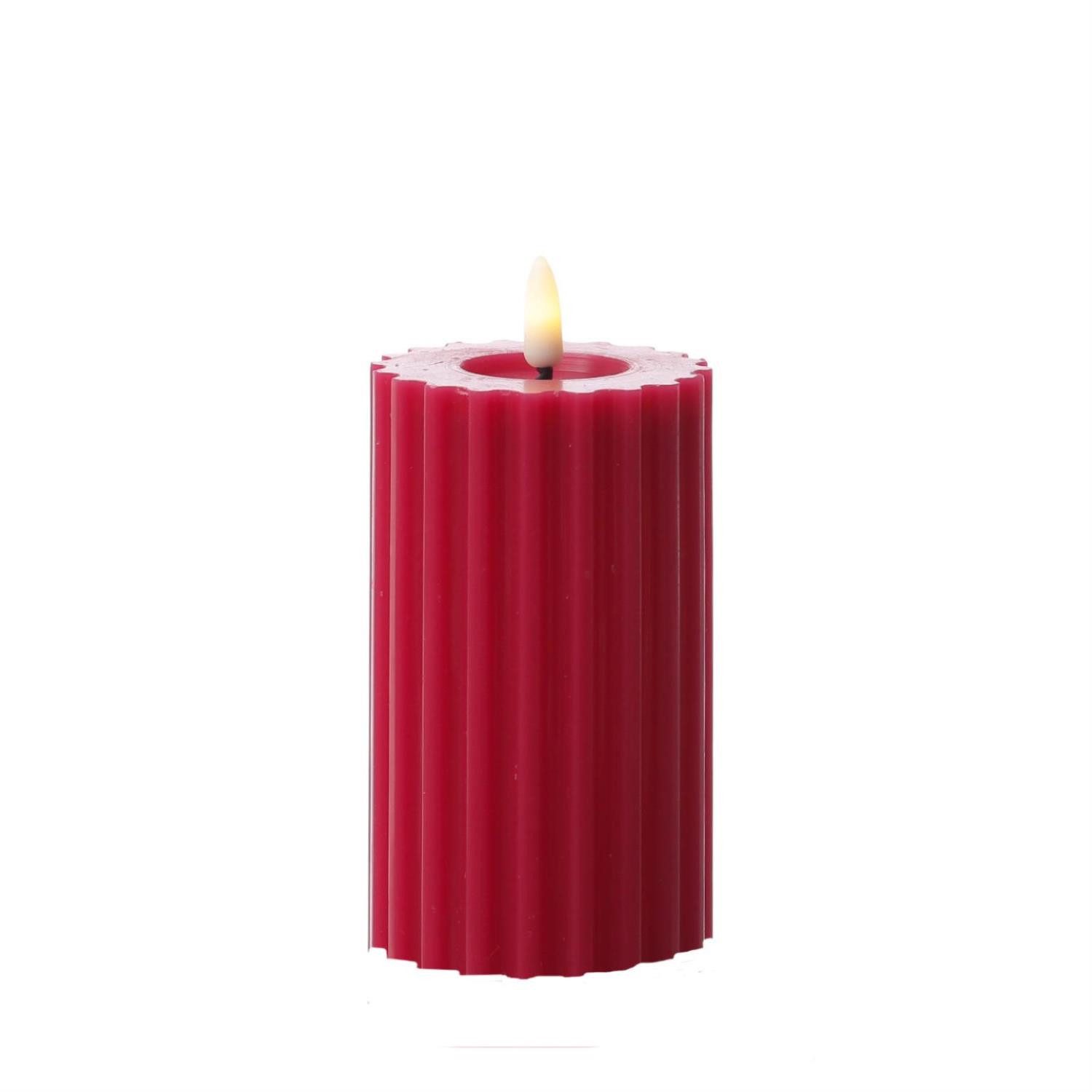 MARELIDA LED-Kerze Liv Echtwachs gerillt mit Rillen flackernd H: 14,5cm Tim günstig online kaufen