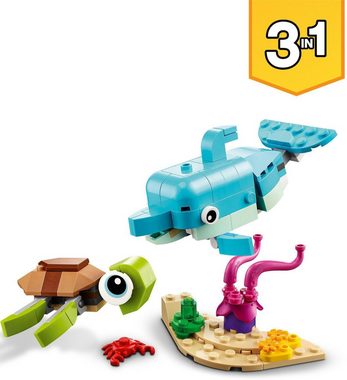 LEGO® Konstruktionsspielsteine Delfin und Schildkröte (31128), LEGO® Creator 3in1, (137 St), Made in Europe