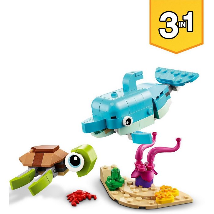 LEGO® Konstruktionsspielsteine Delfin und Schildkröte (31128) LEGO® Creator 3in1 (137 St) Made in Europe AH11161