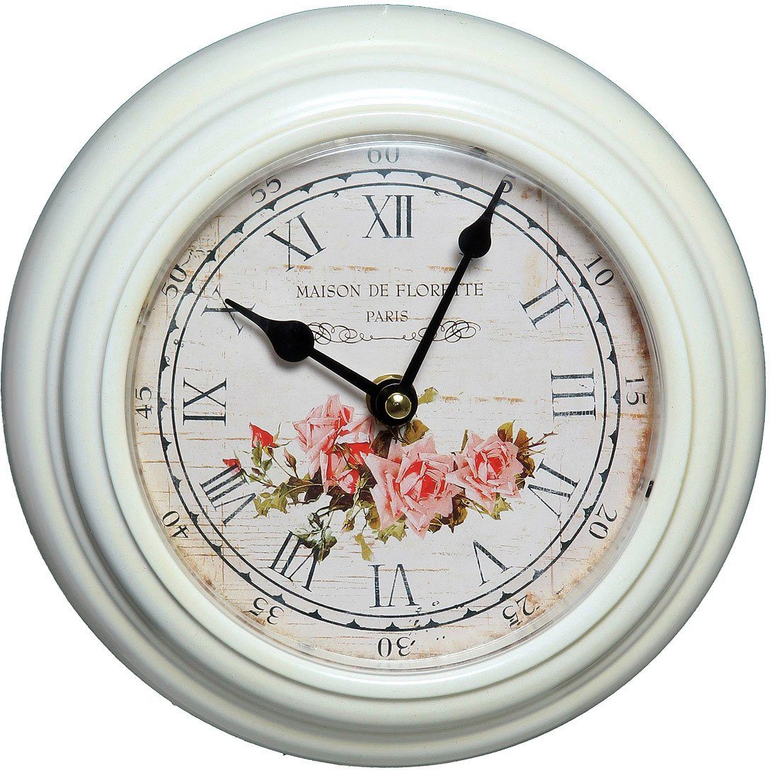 Ambiente Haus Wanduhr Rosen Wanduhr aus Metall 20cm