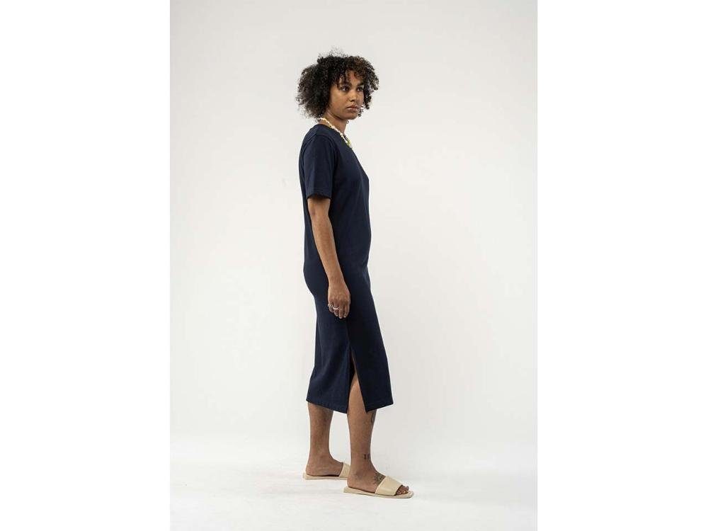 'LATIKA' mit aus Bio-Damen-Kleid navy Beinschlitz MELA MELA Jerseykleid