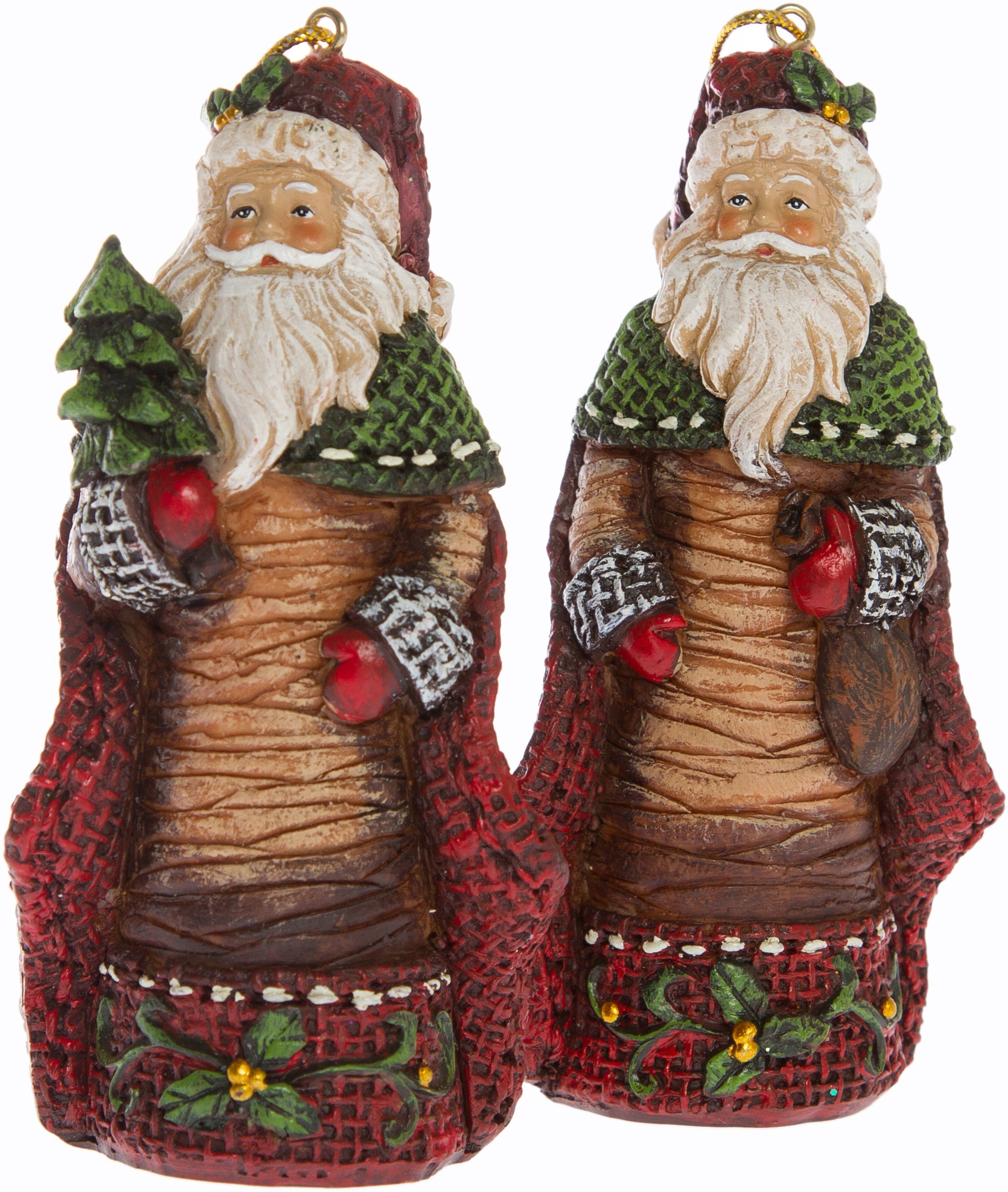 Myflair Möbel & Accessoires Weihnachtsmann Weihnachtsdeko rot (Set, 2 St), Baumschmuck zum Aufhängen, Höhe ca. 10 cm | Weihnachtsmänner
