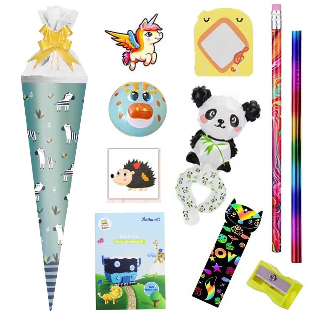 Herlitz Schultüte 35 cm gefüllt Zebra mint