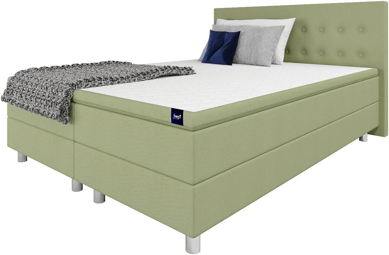 Best for Home Boxspringbett Best for Home Boxspringbett mit Bettkasten, Bonell-Matratze und Topper (90x200 120x200 140x200 160x200 180x200 200x200), Handwerksqualität,TOP Preis-Leistungs-Verhältnis