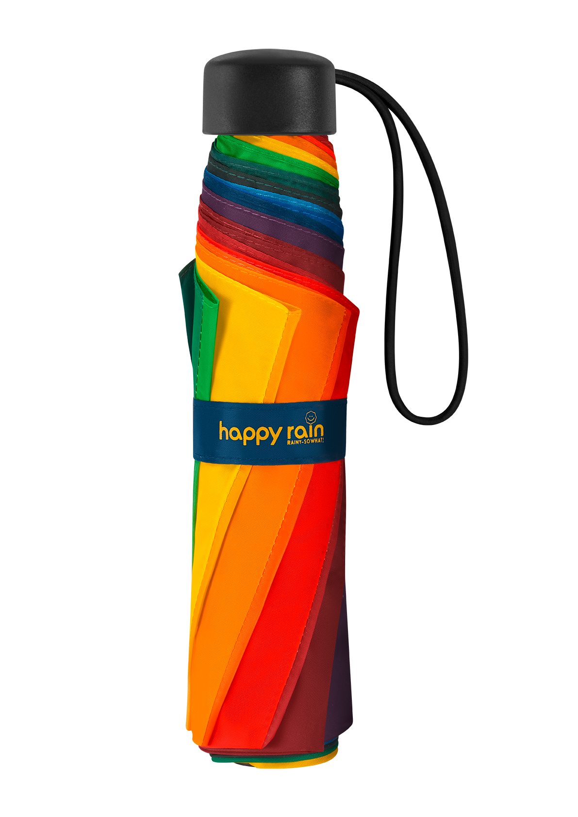 HAPPY RAIN Taschenregenschirm Regenschirm Regenbogen Multicolor, manuell, Ø 93 cm, windproof