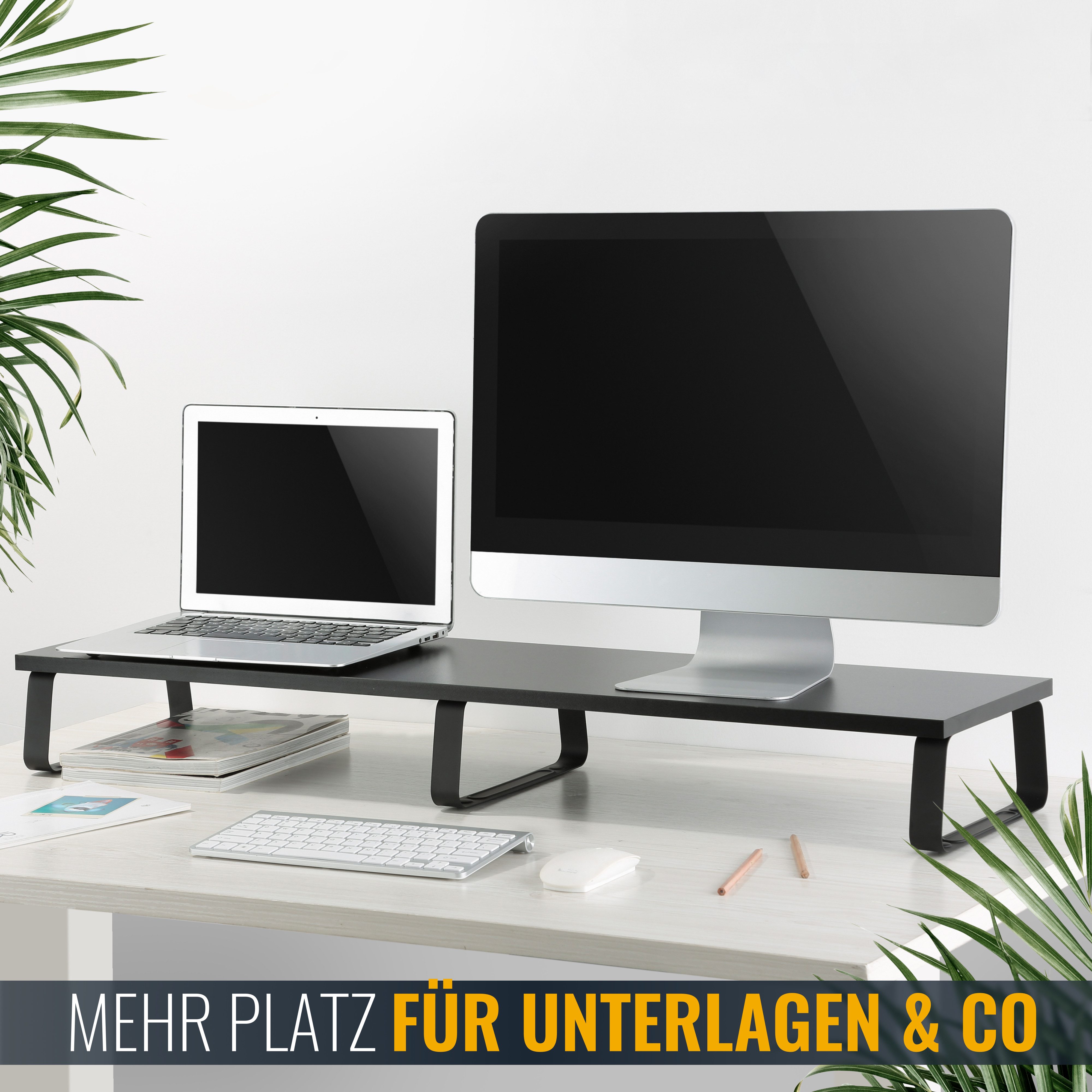 RICOO Schreibtischaufsatz Monitor Tischaufsatz FS0112 für 2x 13-32 Zoll (33-81 cm) Monitore, (Computer Monitor Stand, 1-St., stabil bis 20Kg belastbar), Monitorständer Schreibtisch Monitorerhöhung Bildschirm Tisch Aufsatz
