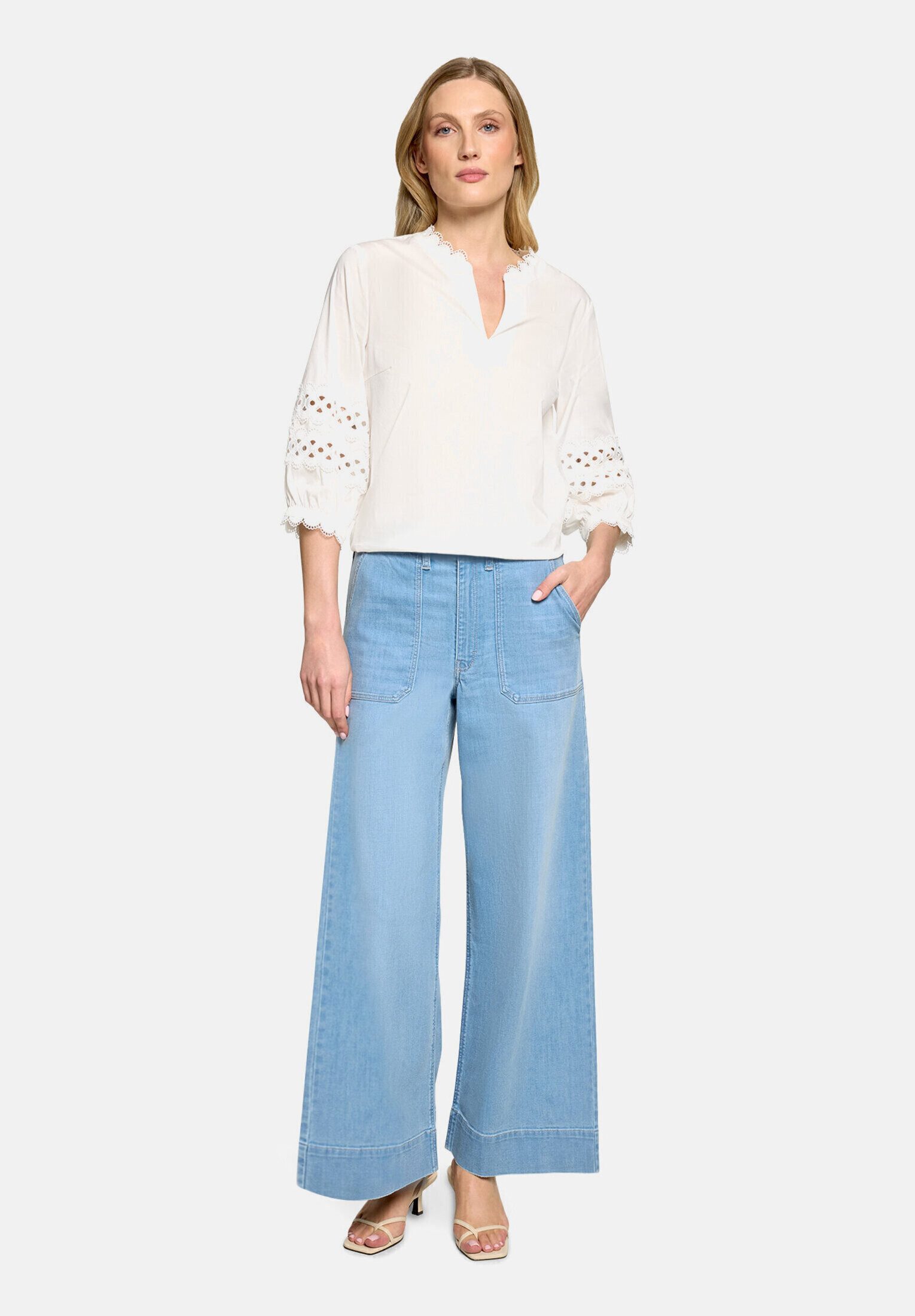 Betty&Co Schlupfbluse Damen mit Spitzeneinsatz