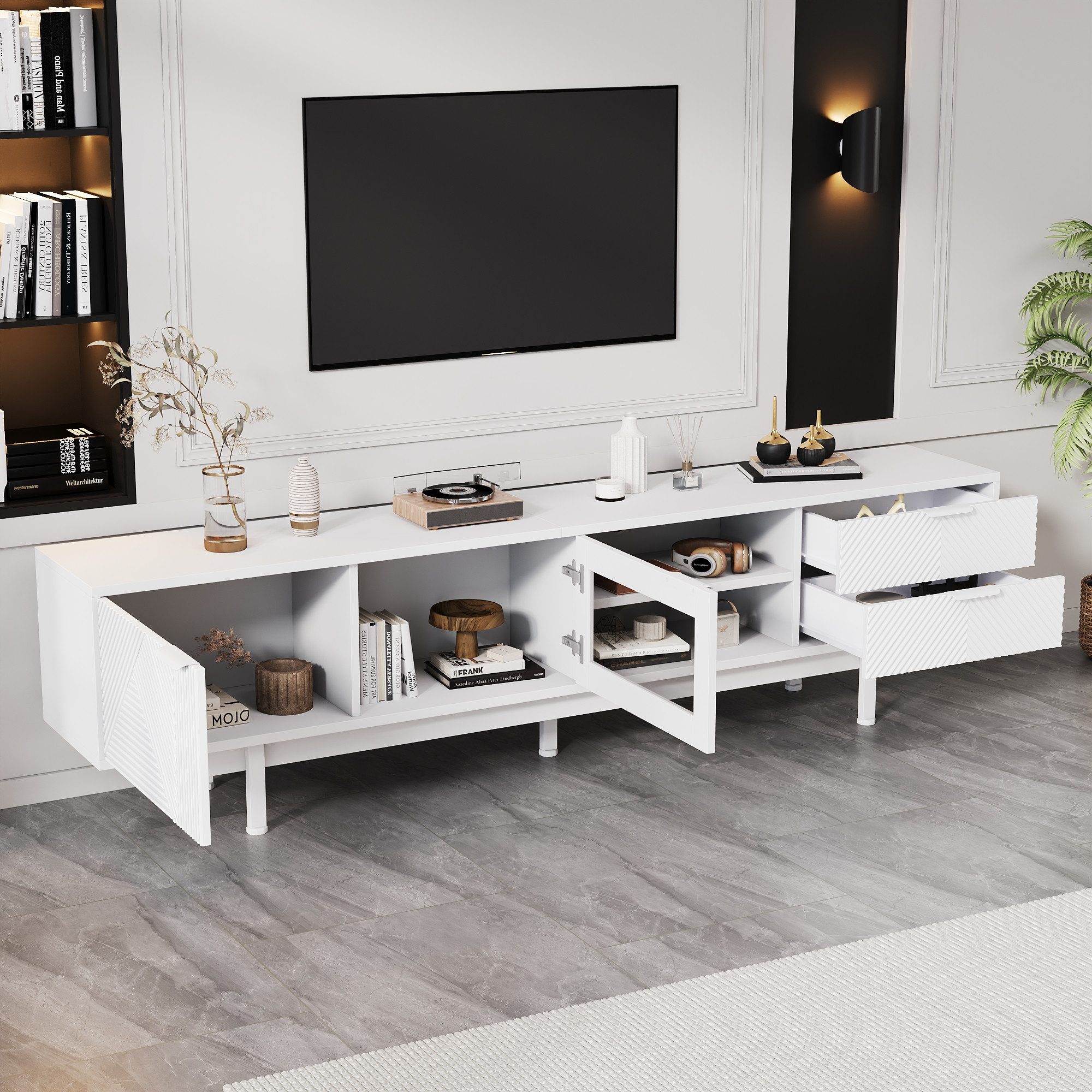 Merax Lowboard modern Fernsehschrank (1 St., Modernes TV-Möbel für 80-Zoll- günstig online kaufen