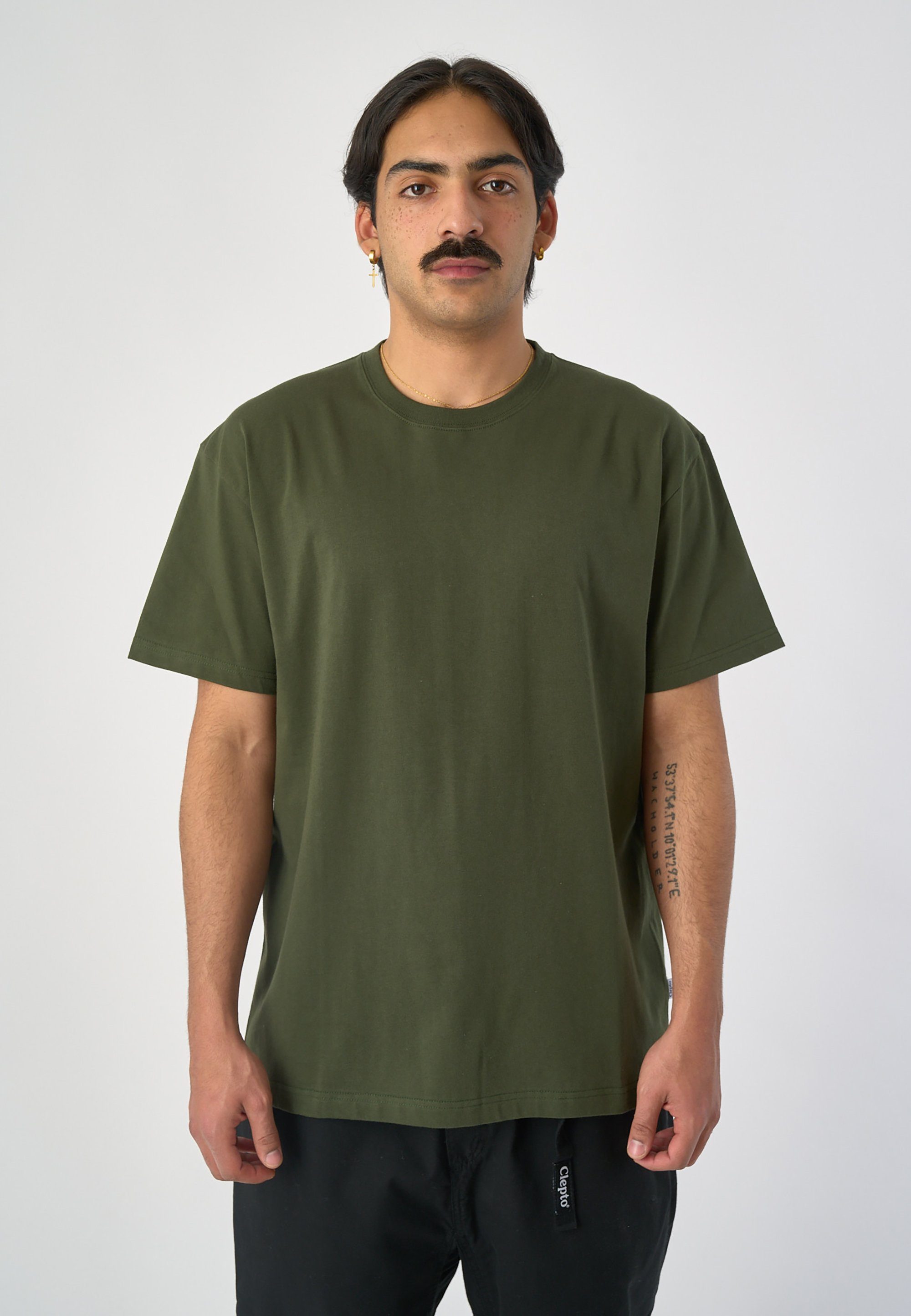 Cleptomanicx T-Shirt Gull Delic mit lässigem Backprint grün
