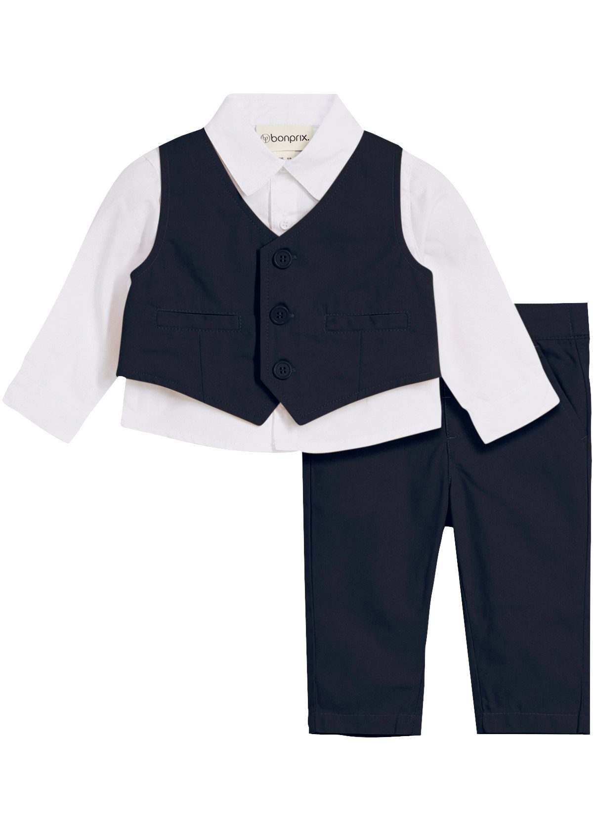 bonprix Anzugweste (Set, 3er) Set aus Weste, Hemd und Hose