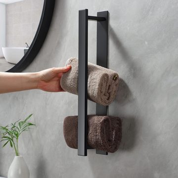 BlauCoastal Handtuchhalter Handtuchhalter Ohne Bohren - Badezimmer Handtuchhalter Schwarz Matt, Gästehandtuchhalter für Bad