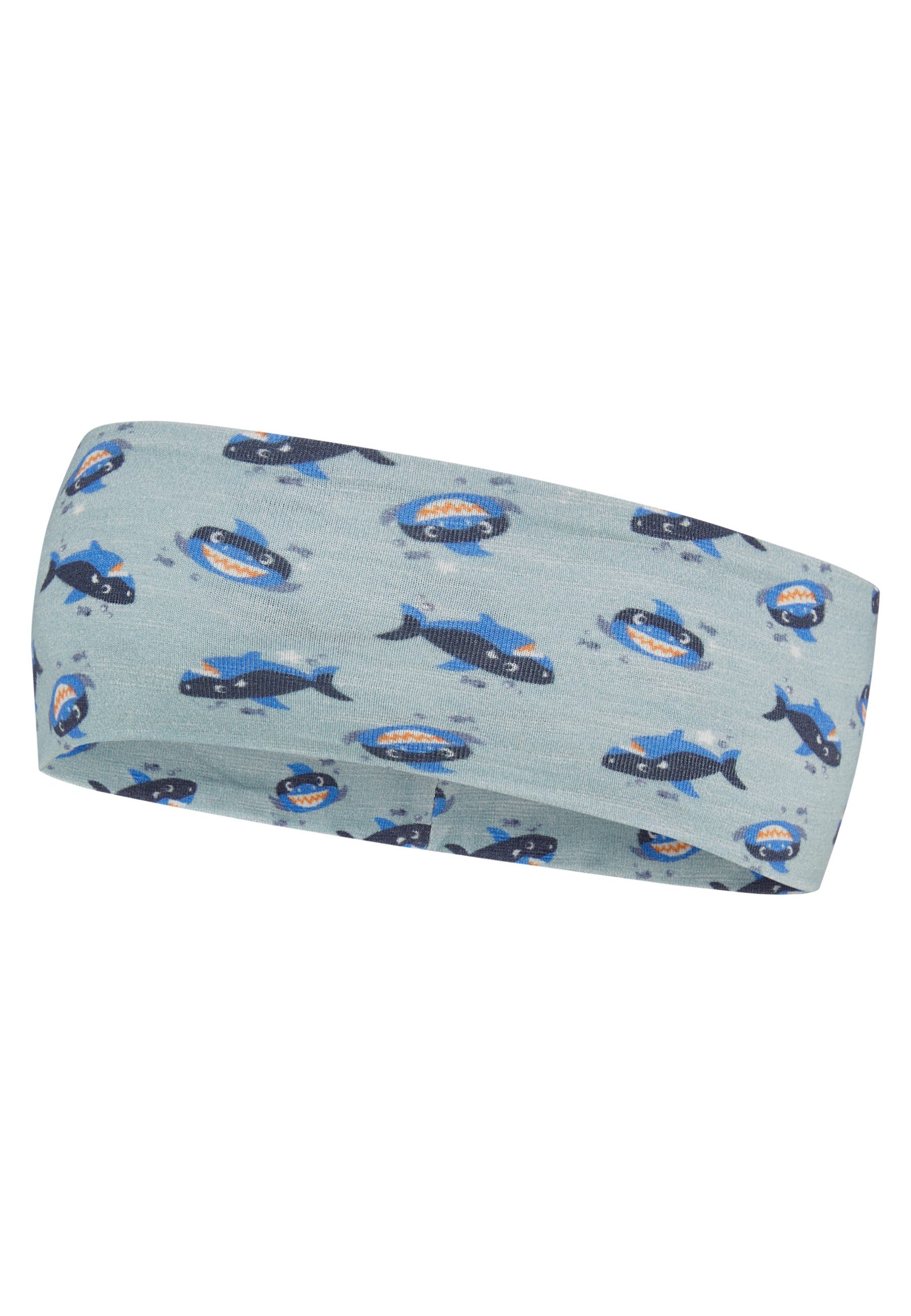 Sterntaler® Stirnband Stirnband Haie (1-St) Stirnband aus Flammgarn-Jersey mit Haidruck