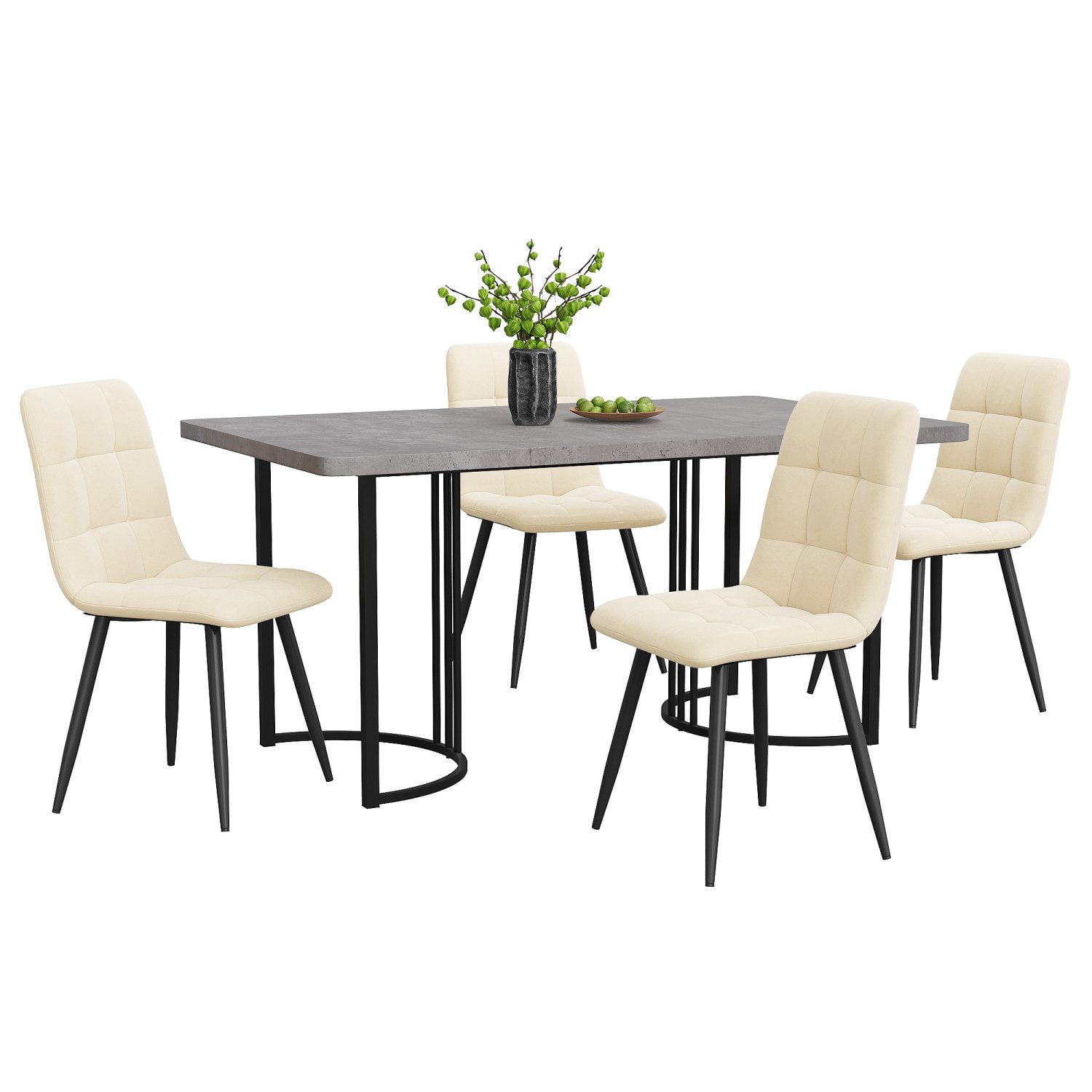 Flieks Essgruppe, (Set, 5-tlg., 140×80cm Tischplatte), Esstisch mit 4 Stühl günstig online kaufen