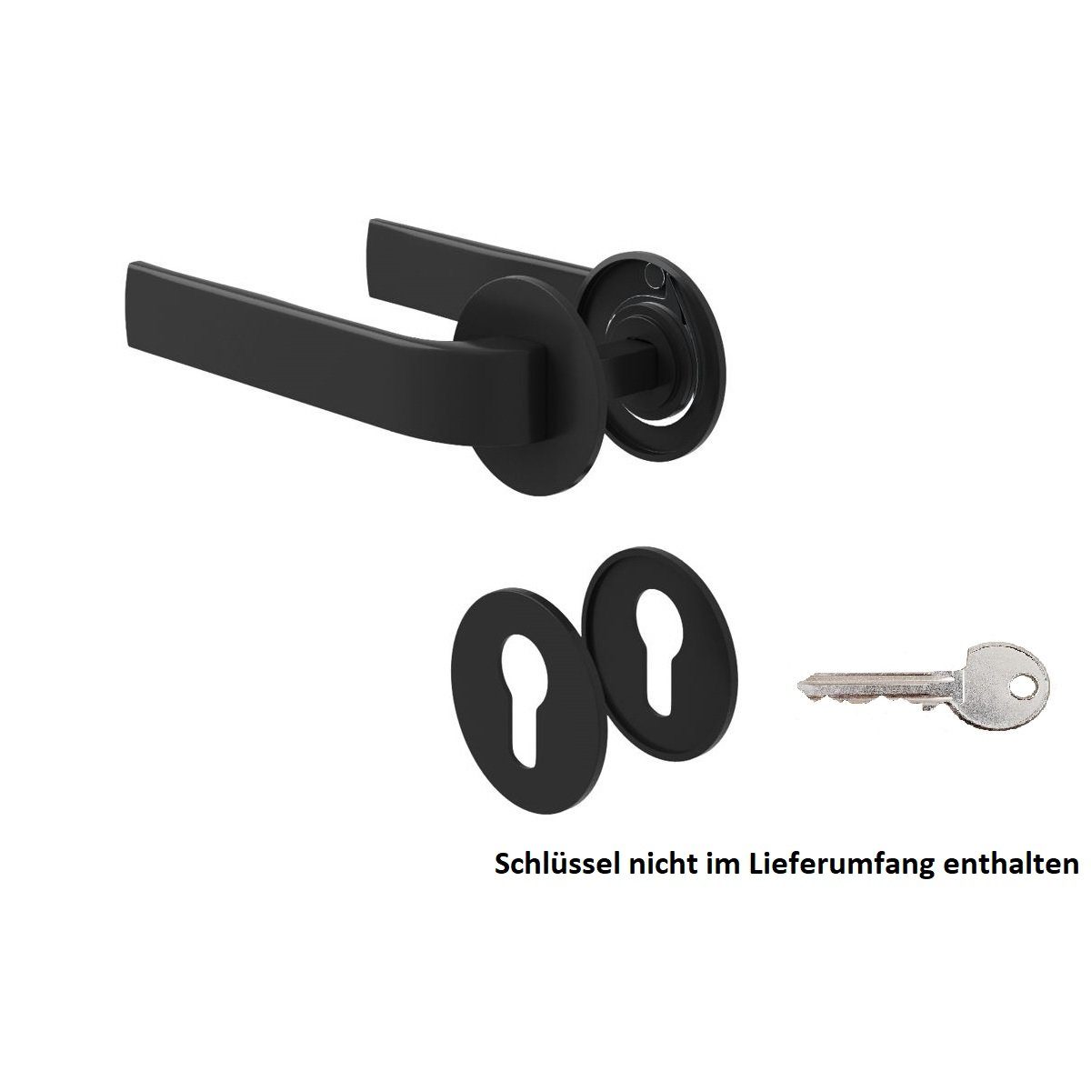 MS Beschläge Türbeschlag Rosettengarnitur Schwarz matt Türdrücker Türgriff