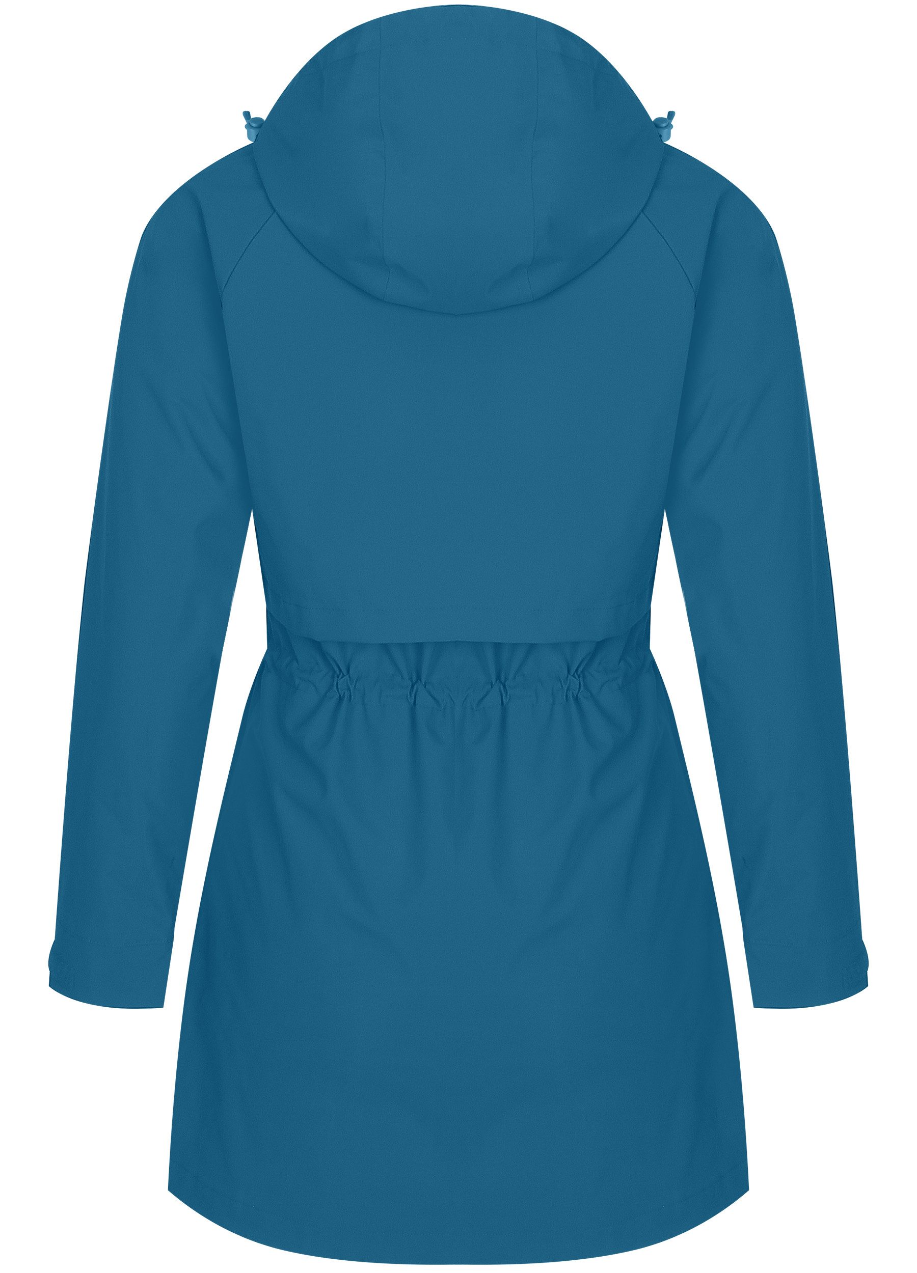 ATLASLAVA Regenjacke Damen Regenmantel Wasserdicht Kapuze Women Rain Jacke (1-St) Übergangsjacke Outdoor Frühling Sommer Herbst