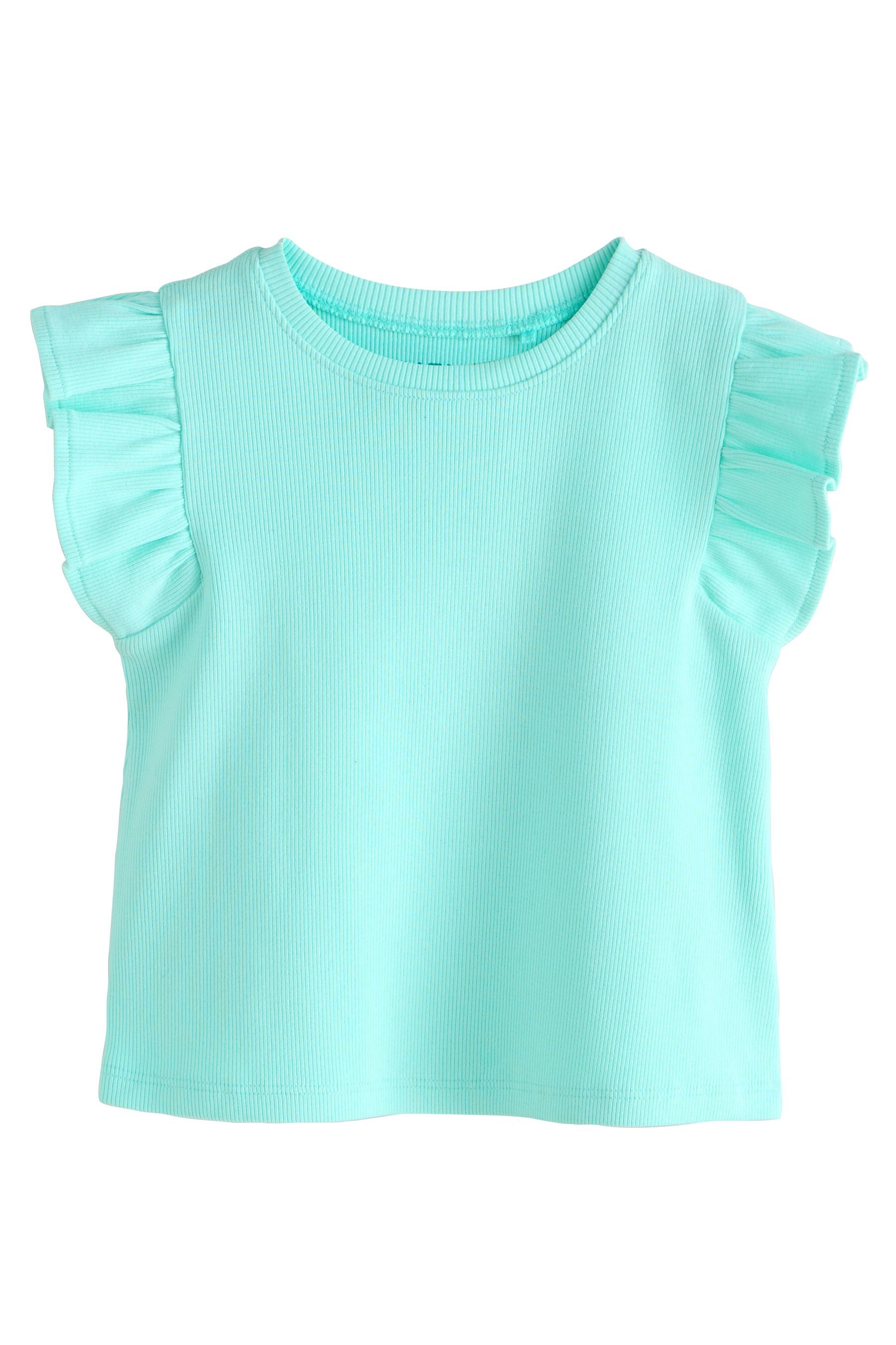 Next Langarmbluse Geripptes Trägertop mit Rüschen (1-tlg)