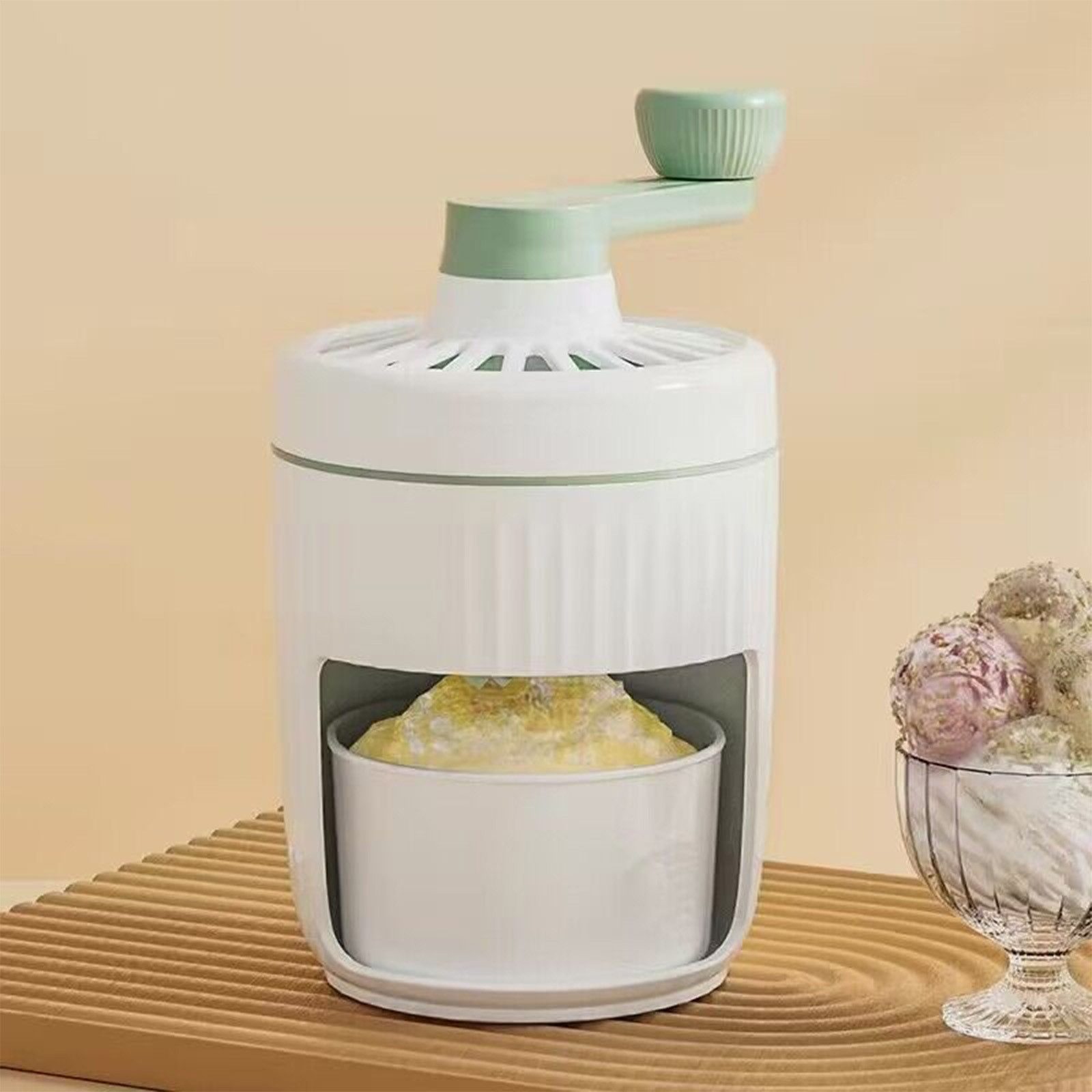 MOPUEA Eismaschine Manuelle Eismaschine Kleine Mehrzweck-Slush-Maschine Crushed Ice Maker, Manuell, Edelstahlklinge, schnell, abnehmbar, kinderleicht