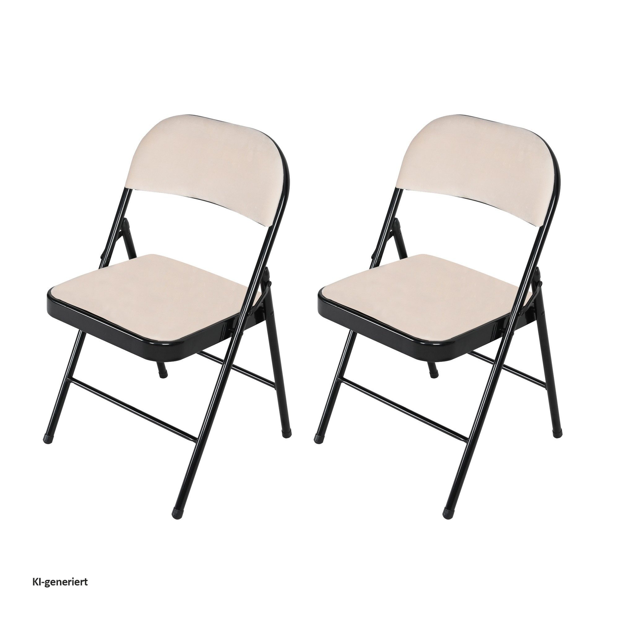 HTI-Living Klappstuhl Klappstuhl Wedigo Velvet Beige 2er-Set (Set, 2 St), Gästestuhl Familienfeiern Firmenveranstaltungen