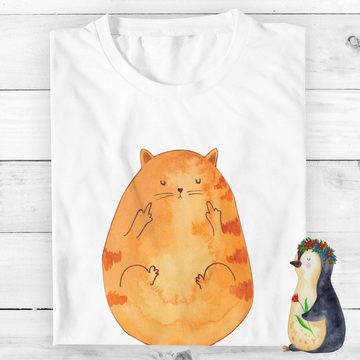 Mr. & Mrs. Panda T-Shirt Katze Mittelfinger - Weiß - Geschenk, Cat, lustig, Katzenprodukte, Ca (1-tlg)