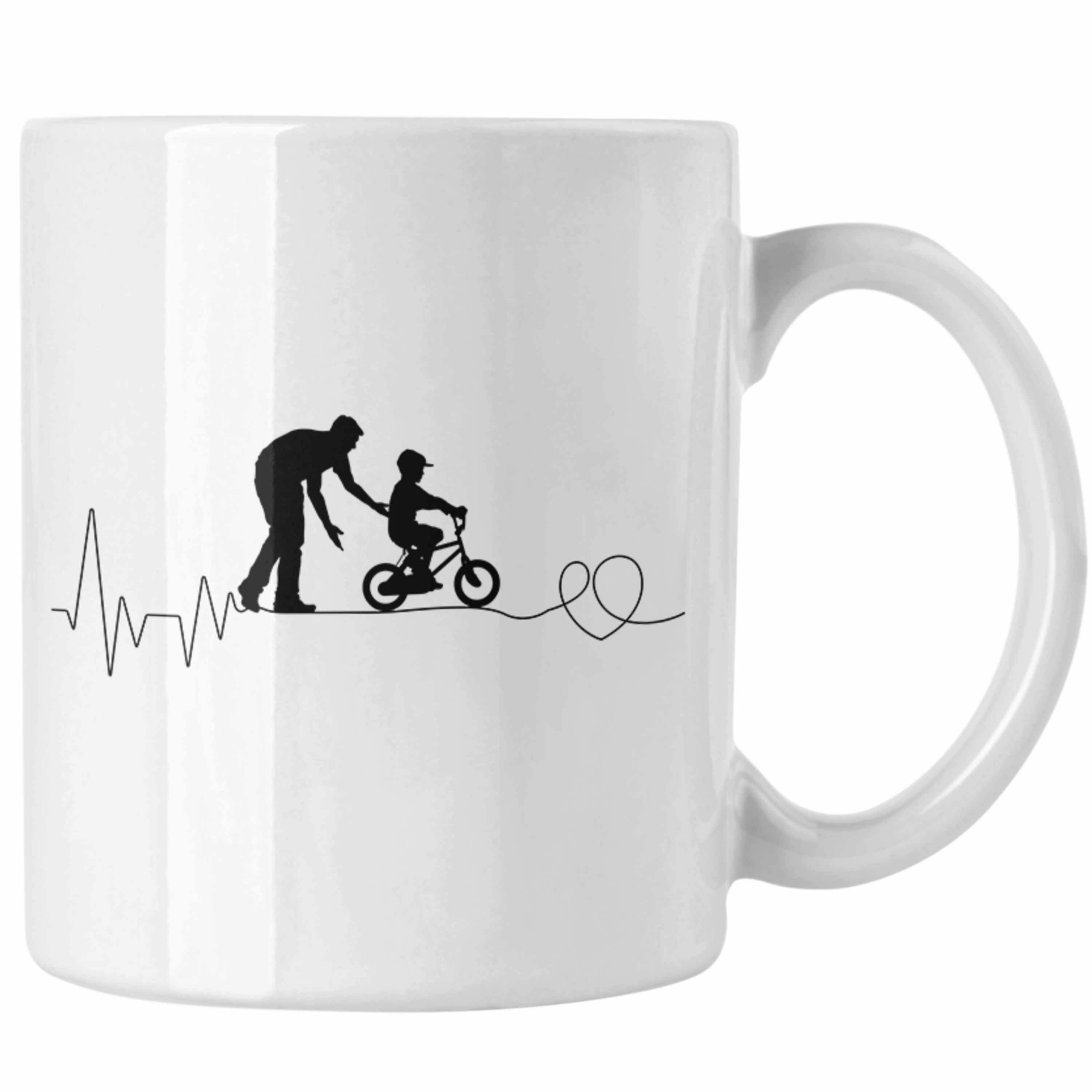 Tasse Geschenkidee Vatertag Tasse Vater Geschenk Papa Weiss und Lu Trendation Sohn Herzschlag