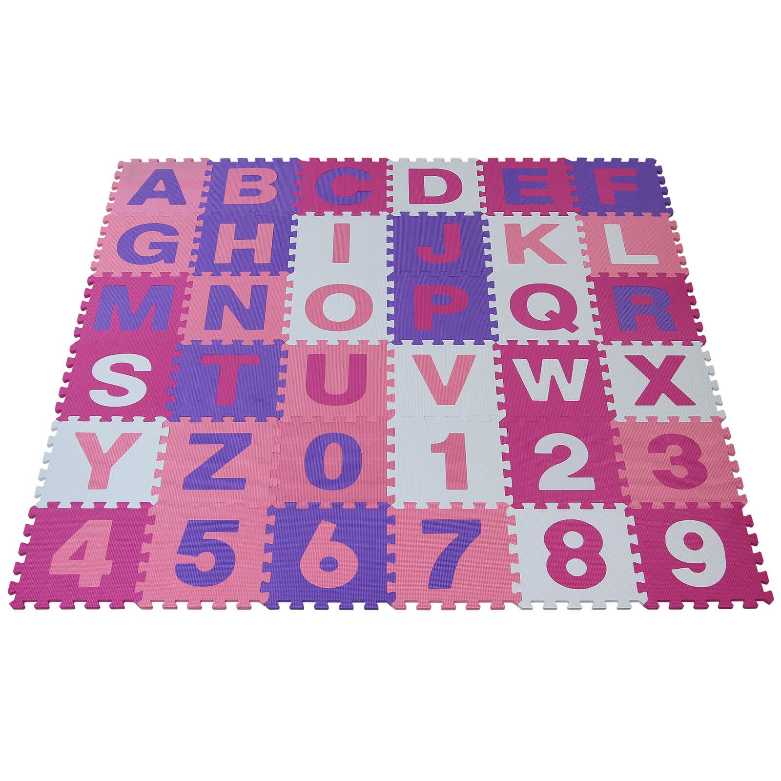 ALPIDEX Puzzlematte Kinder Puzzlematten 36 Matten Buchstaben & Zahlen
