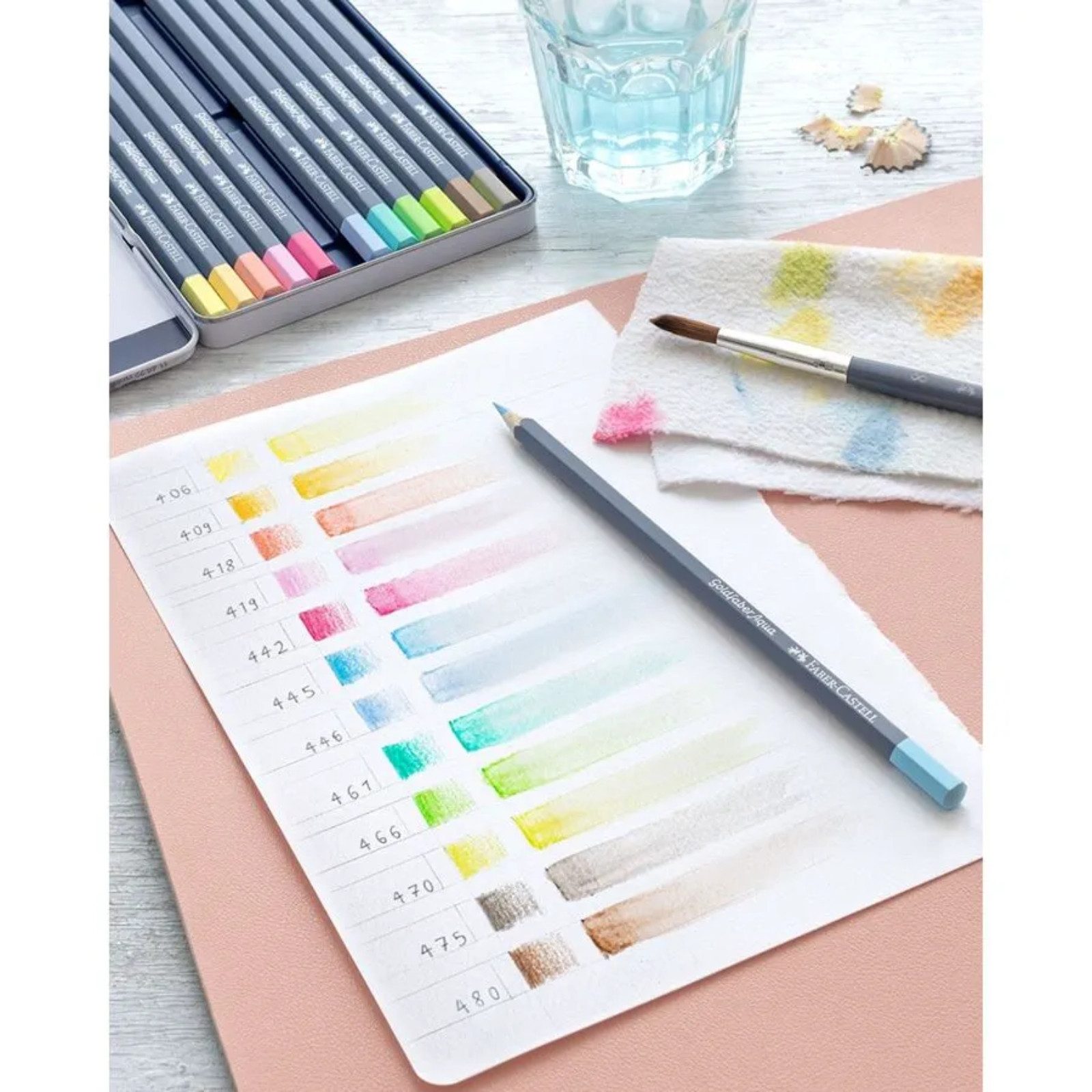 Faber-Castell Aquarellstifte Faber-Castell Goldfaber Aqua Aquarellfarbstift - 12er Metallet - Paste