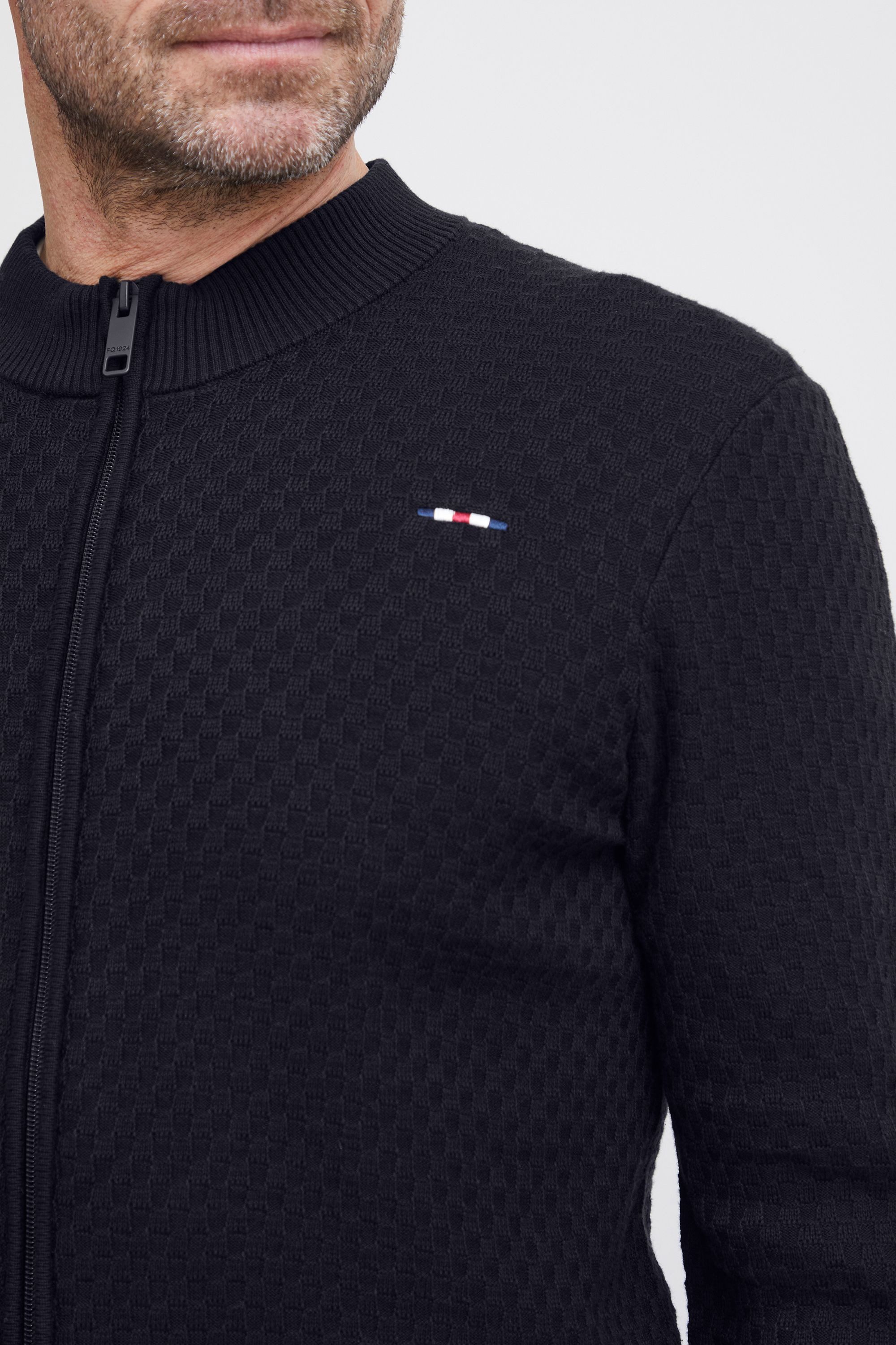 FQ1924 Sweatjacke FQKyle jaquard cardigan Basic Cardigan aus Jacquard-Strick