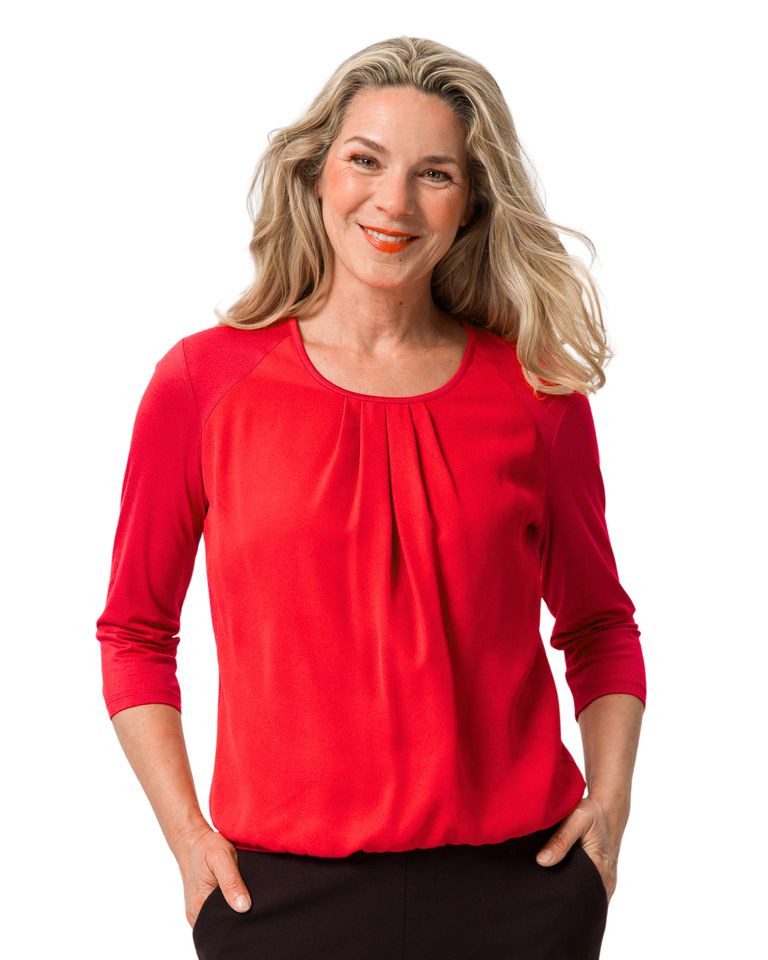 Blusenshirt - Bluse - Langarmbluse - Blusenshirt mit doppeltem Vorderteil