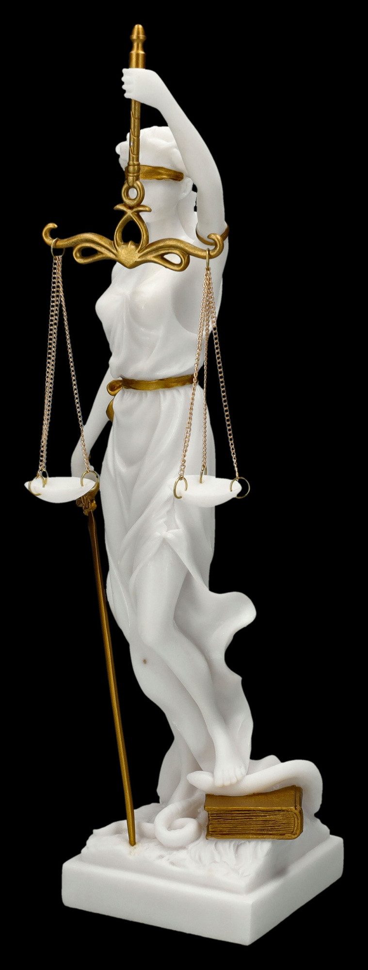 Figuren Shop GmbH Dekofigur Justitia Figur - Gerechtigkeits-Göttin weiß-gold - Götter Dekofigur