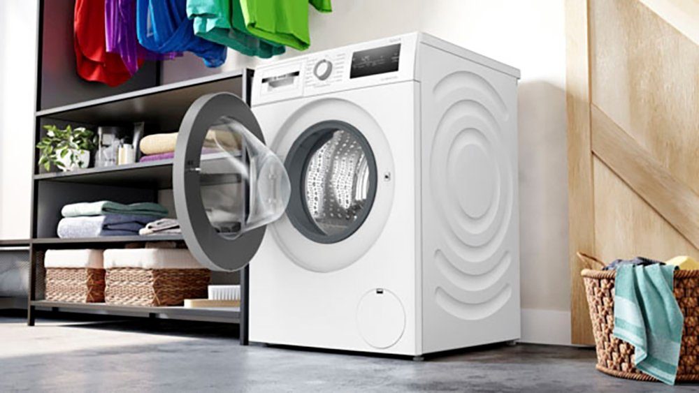 BOSCH Waschmaschine Serie 4 WAN28127, 8 kg, 1400 U/min, Knitter-Programm Iron Assist, Speed Perfect, Nachlegefunktion