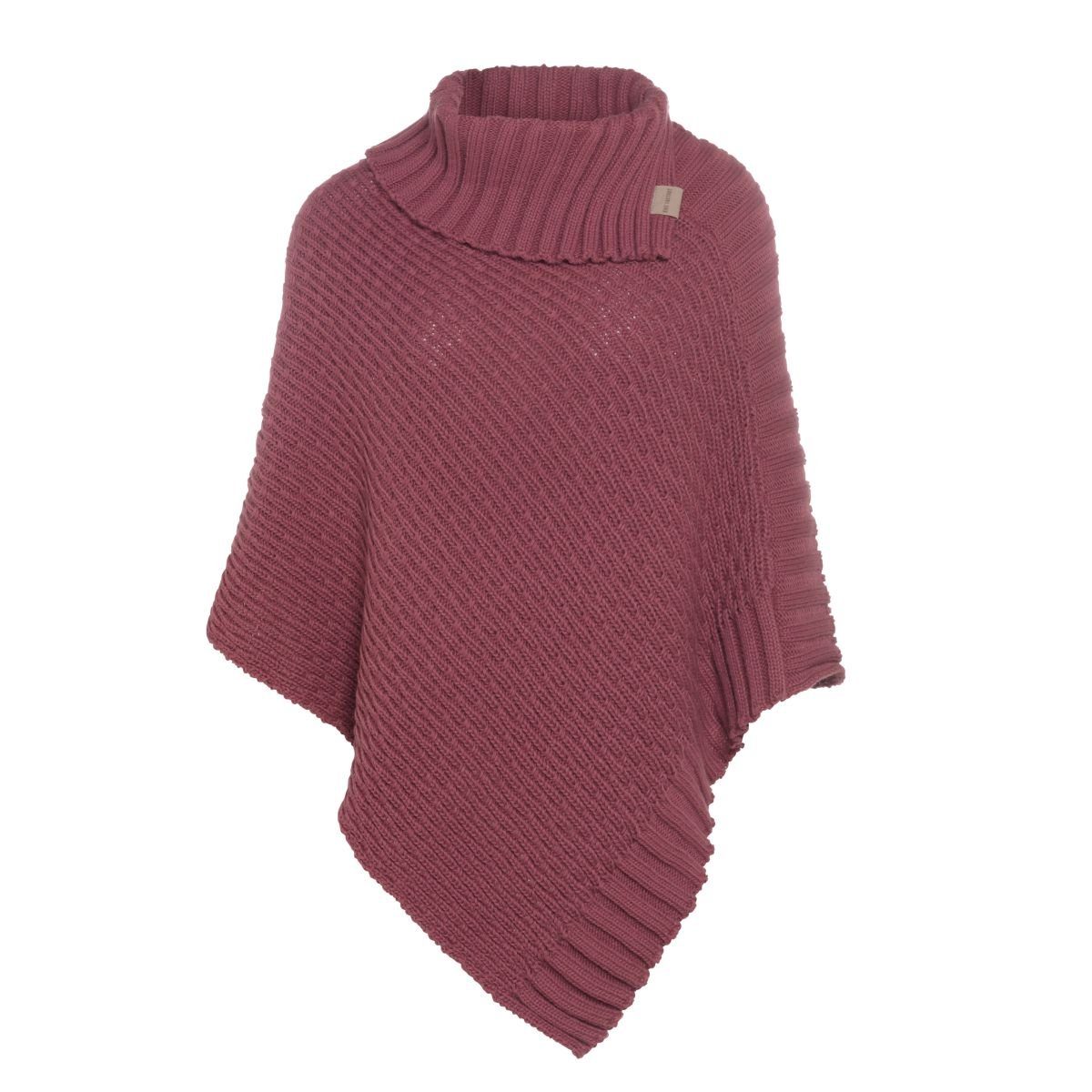 Knit Factory Strickponcho Nicky Ponchos One Size Glatt Rot (1-tlg) modern Strickware Strickartikel Poncho