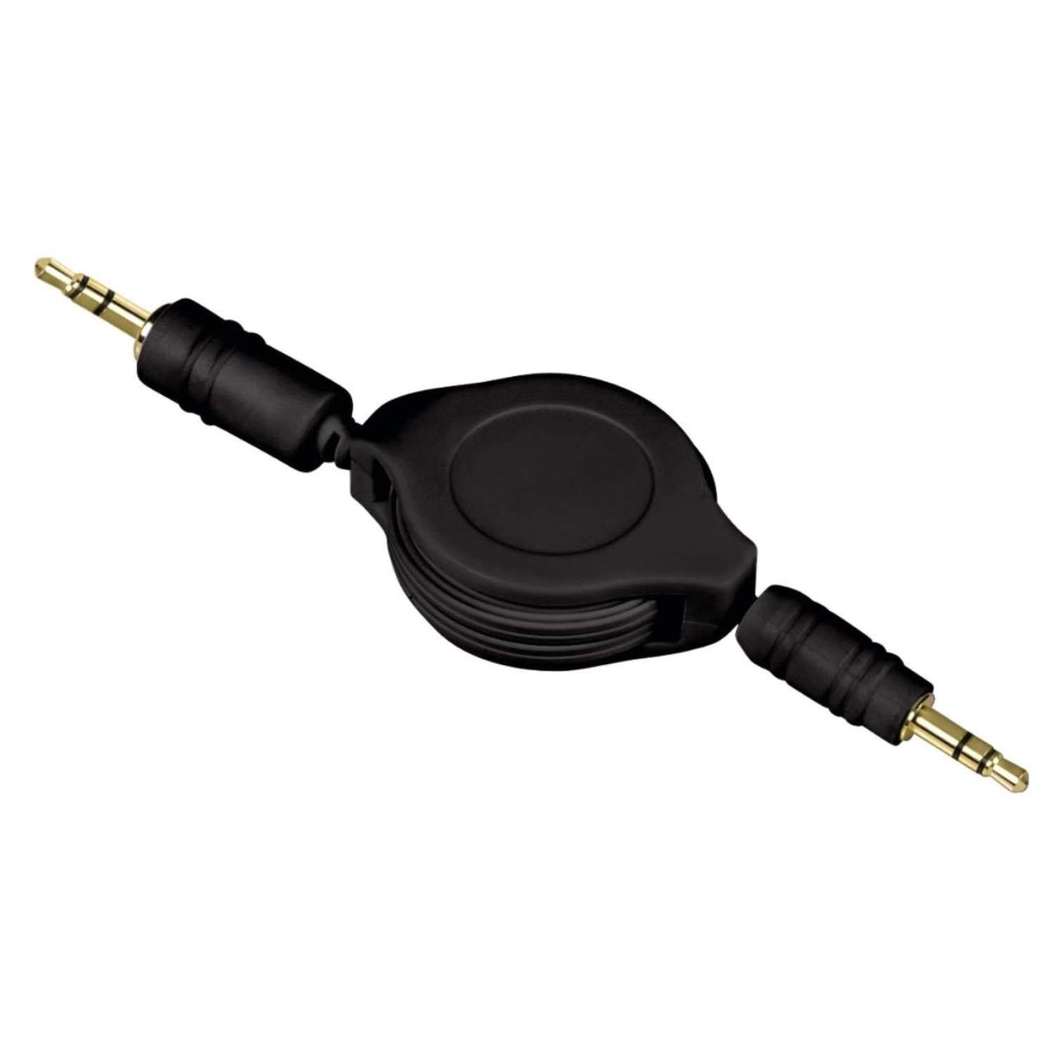 Hama AUX Kabel Aufrollbar 3,5mm Klinke-Kabel Audio-Kabel, 3,5-mm-Klinke, (110 cm), Klinken-Stecker ausziehbar für Handy MP3 CD Tablet PC