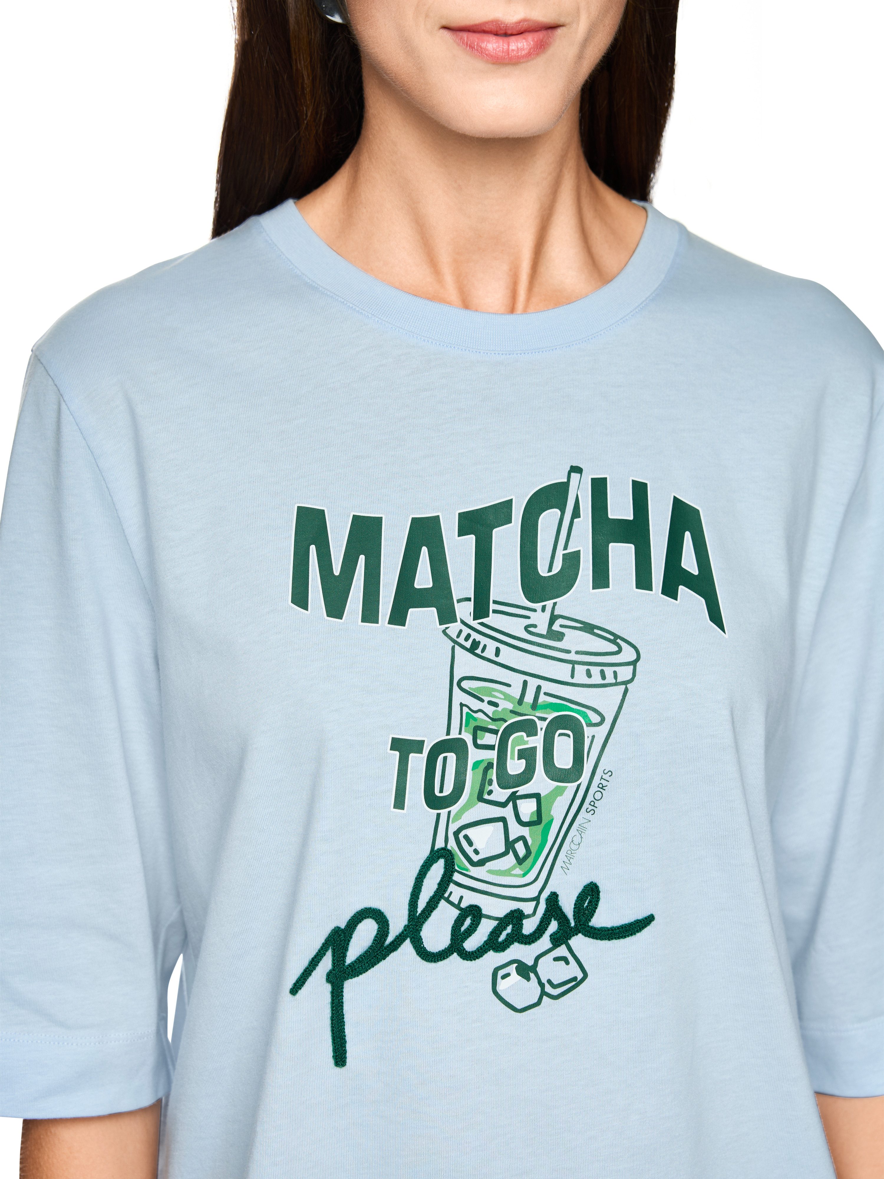 Marc Cain T-Shirt Ctiy Vibing Premium Damenmode mit Matcha-Print, weit gesc günstig online kaufen