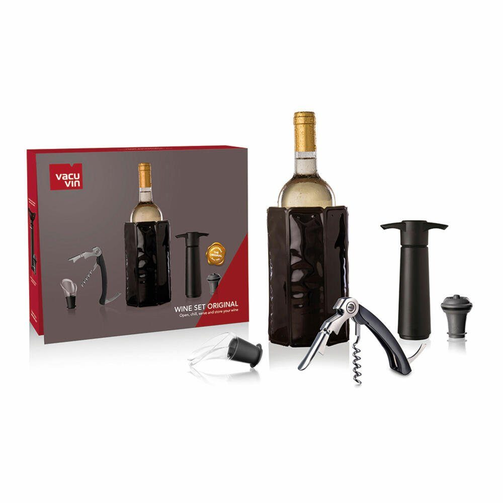 VACUVIN Weinkühler Geschenkset Wein Original 5-tlg., mit umfangreichem Zubehör